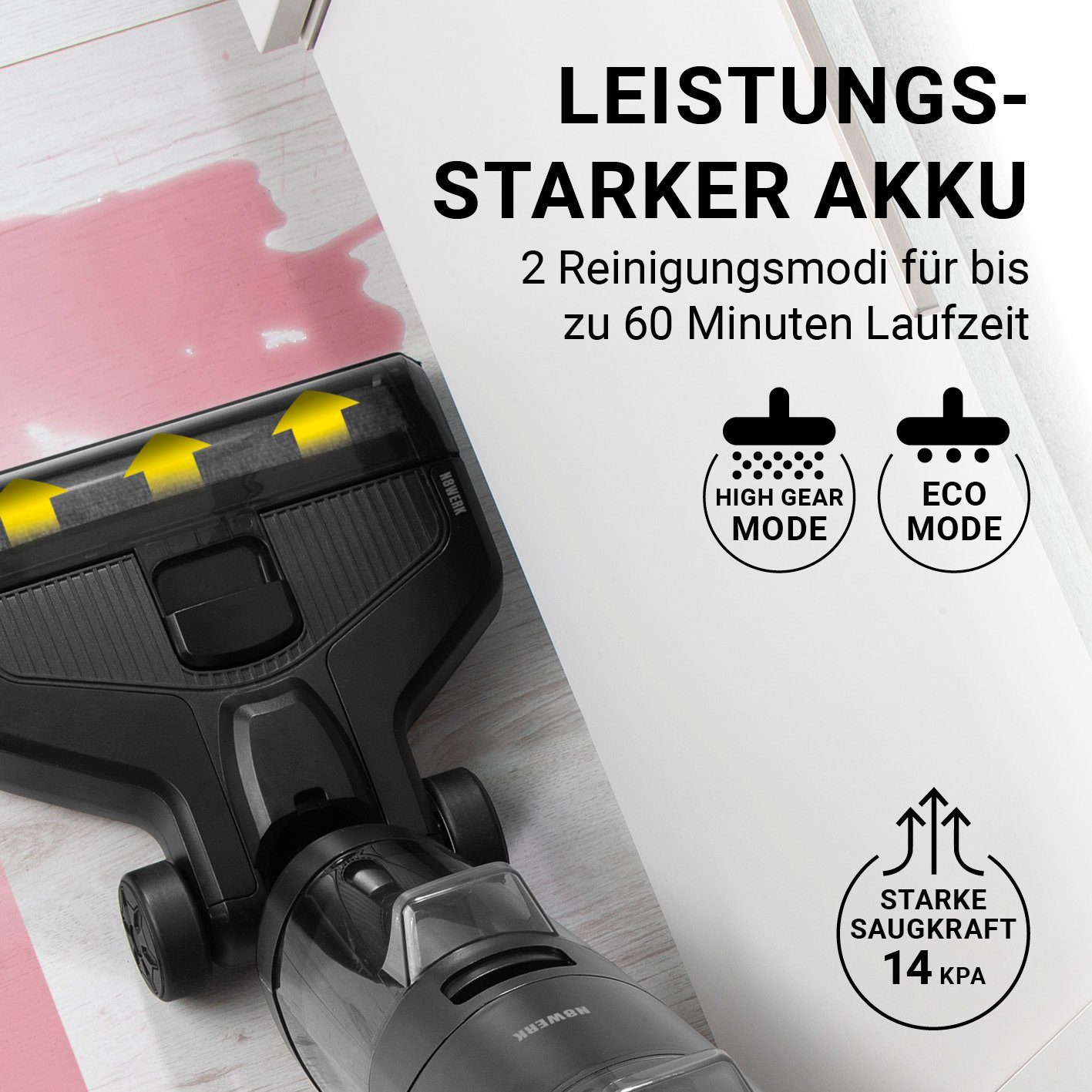 inkl. N8WERK Reiniger Akku-Saugwischer Saugwischer Smart Clean 3in1