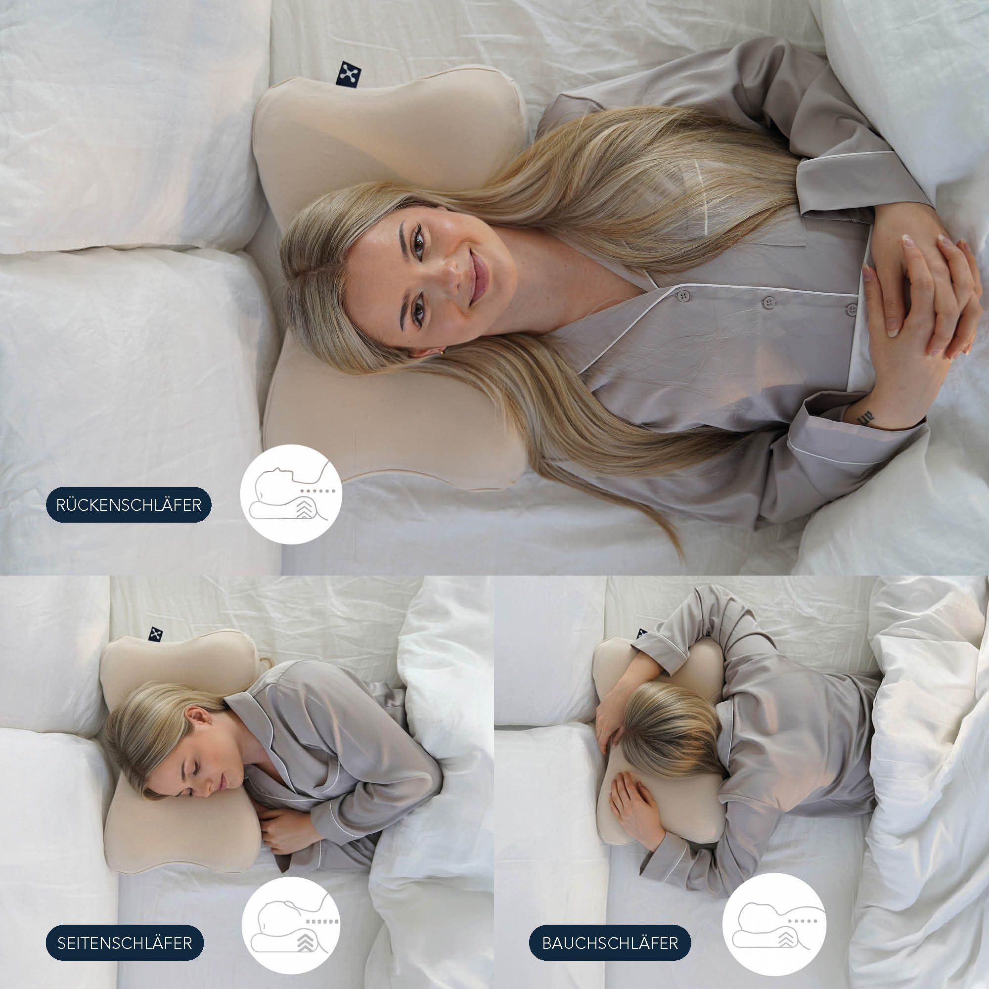 smartsleep Nackenstützkissen Recovery Pillow, Ergonomisches Nackenstützkissen aus Memory Foam, Füllung: Memory-Schaum, HWS-stützend für Rücken- & Seitenschläfer – Bild 4 von 5