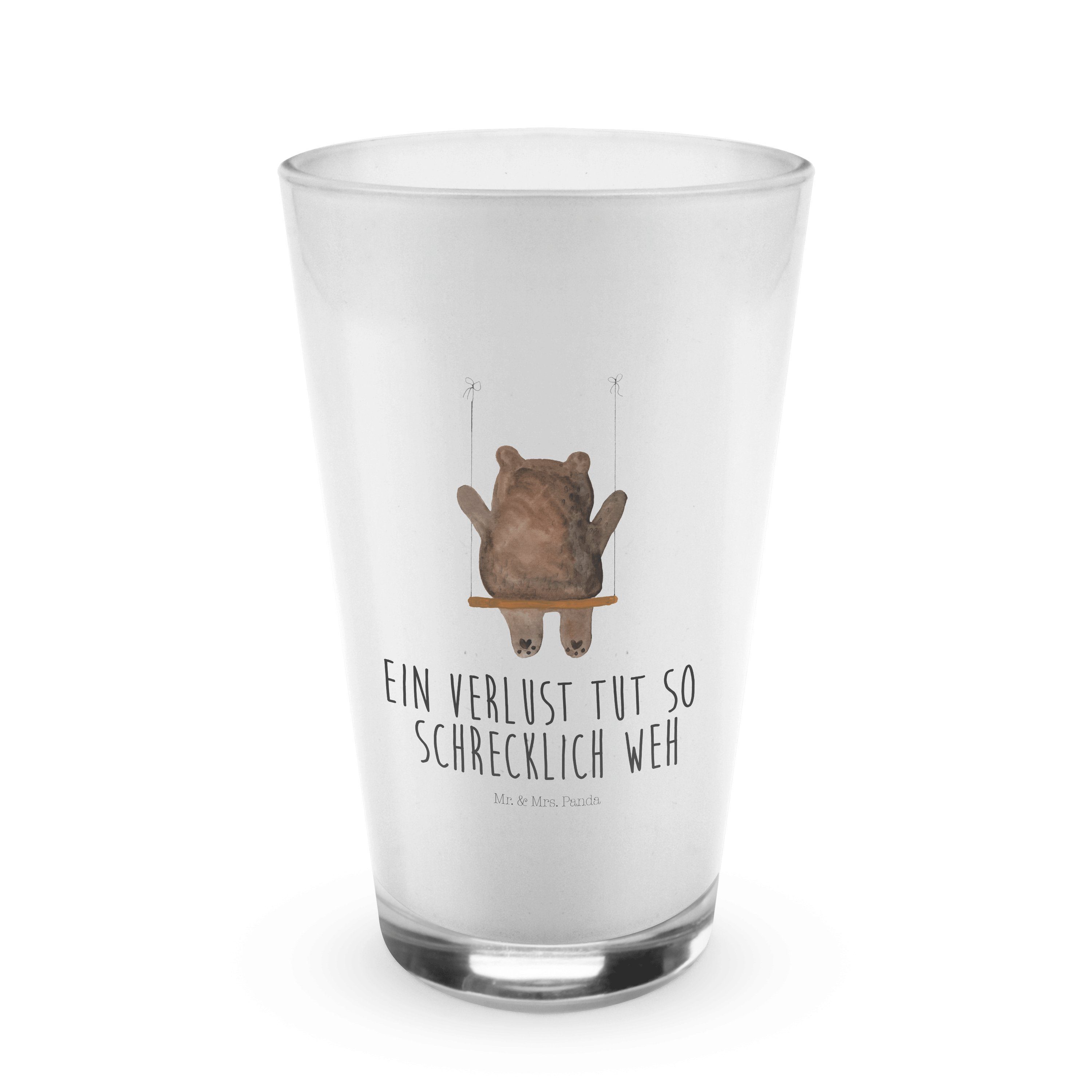 - Schaukel Gla, & Mr. - Glas Transparent Bär Panda Cappuccino Teddybär, Glas, Mrs. Geschenk, Premium Glas