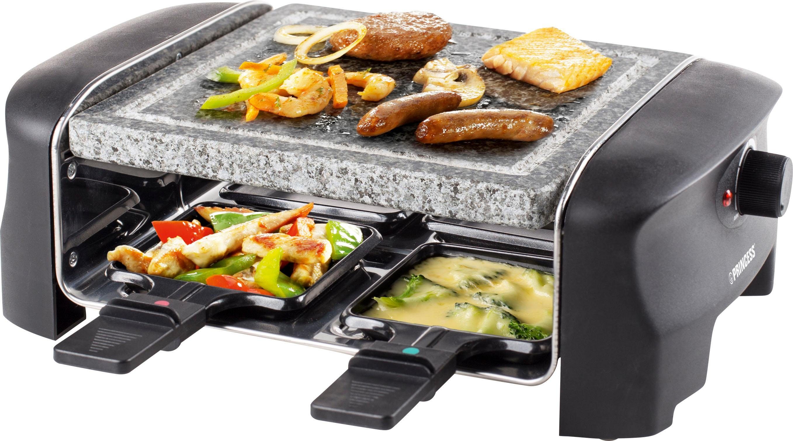 4 Personen mini Raclette mit Stein Grill Steingrill-Platte Camping Grill RA-2990 