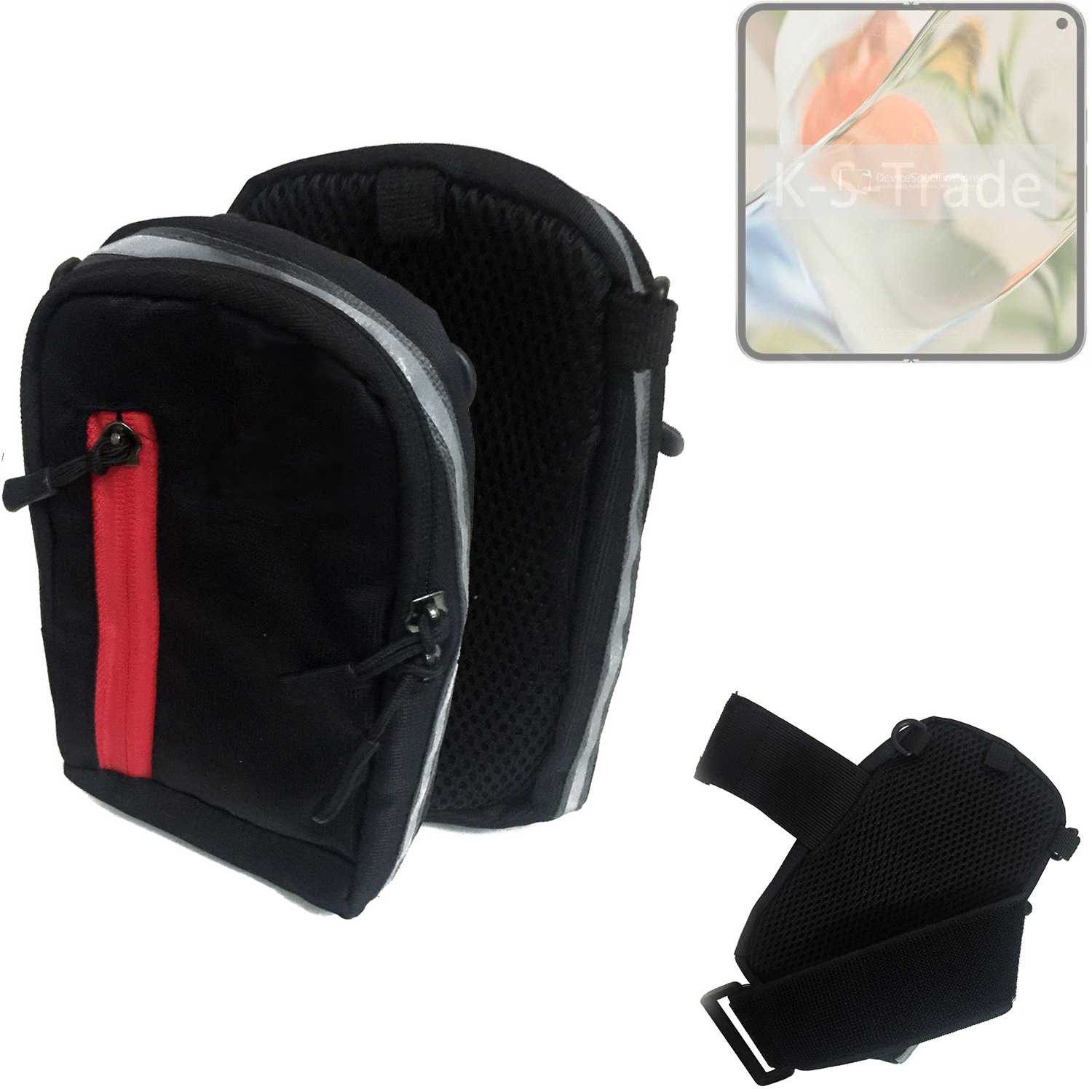 K-S-Trade Handyhülle für Google Pixel 9 Pro Fold, Outdoor Gürteltasche Holster Umhängetasche schwarz Handy Tasche