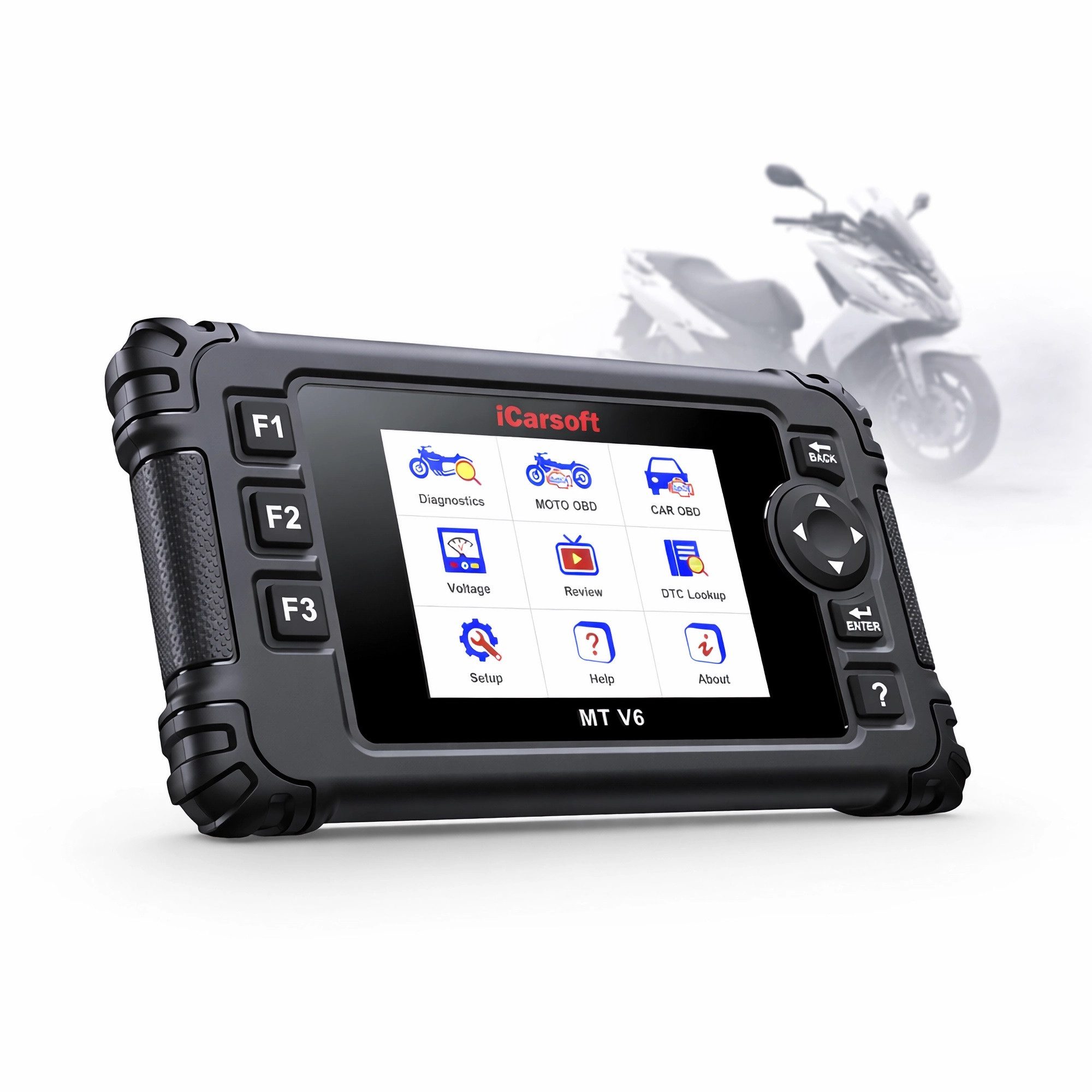 iCarsoft OBD2-Diagnosegerät MT V6 für PEUGEOT Motor Roller OBD Scanner +Adapter +Updates