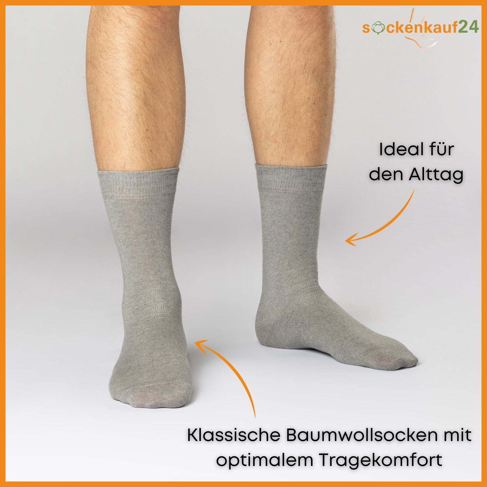 sockenkauf24 Socken 10 I 20 I 30 Paar Damen & Herren Business Socken Baumwolle (Anthrazit, Schwarz, Grau, 20-Paar, 35-38) mit Komfortbund Strümpfe - 10700