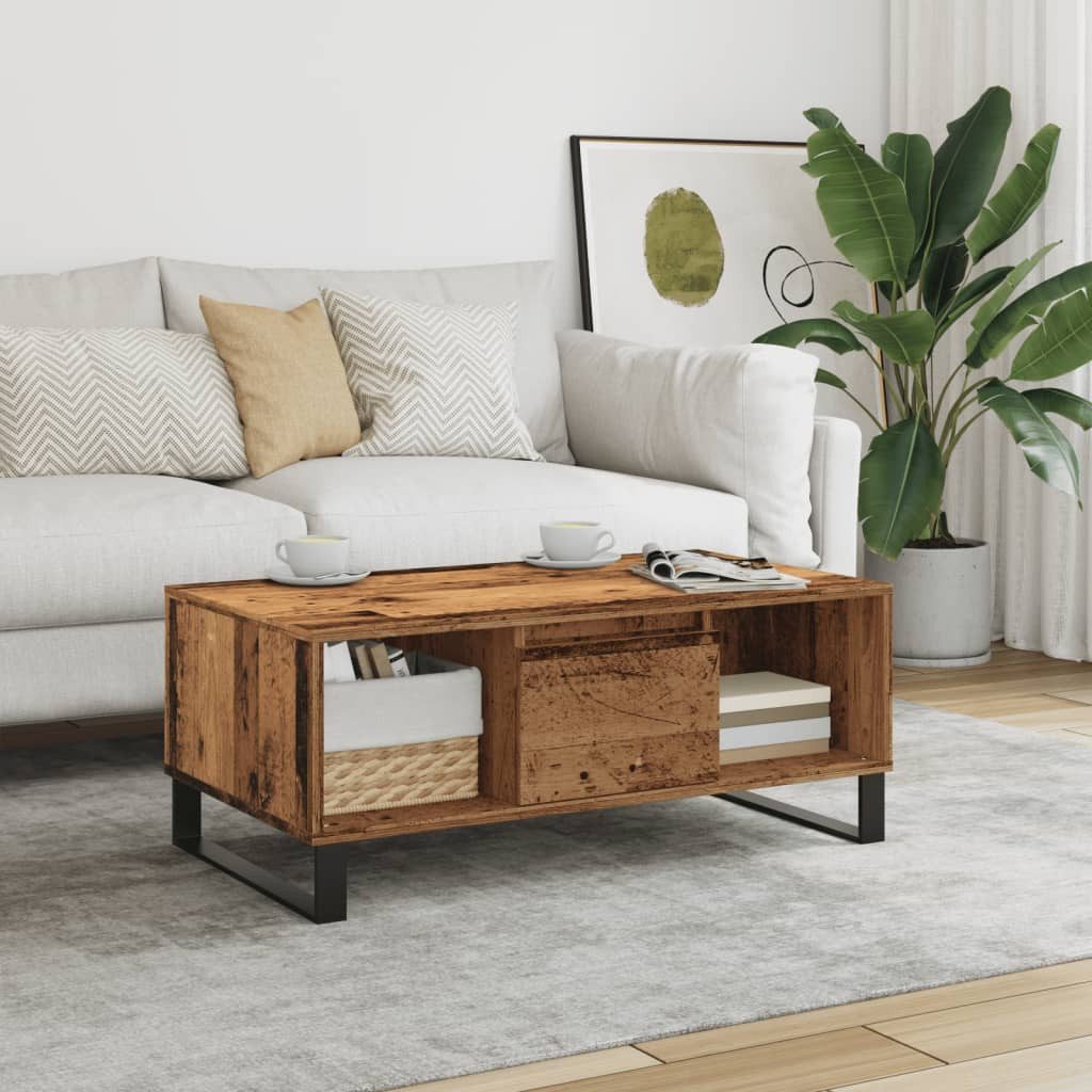 vidaXL Couchtisch NA Couchtisch Altholz-Optik 90x50x36,5 cm Spanplatte