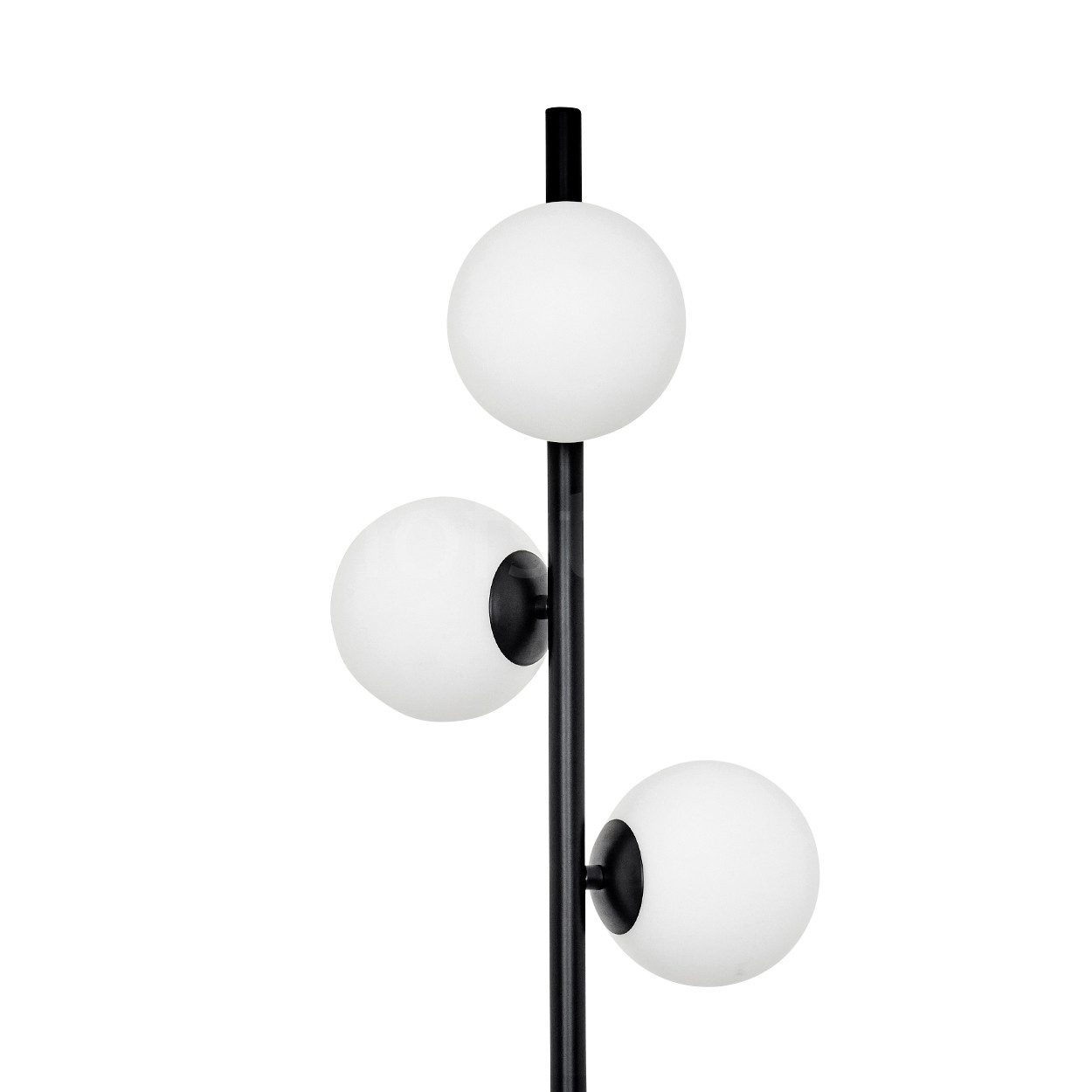 Stehlampe moderne Stehlampe aus Metall/Glas in Schwarz/Milchglas