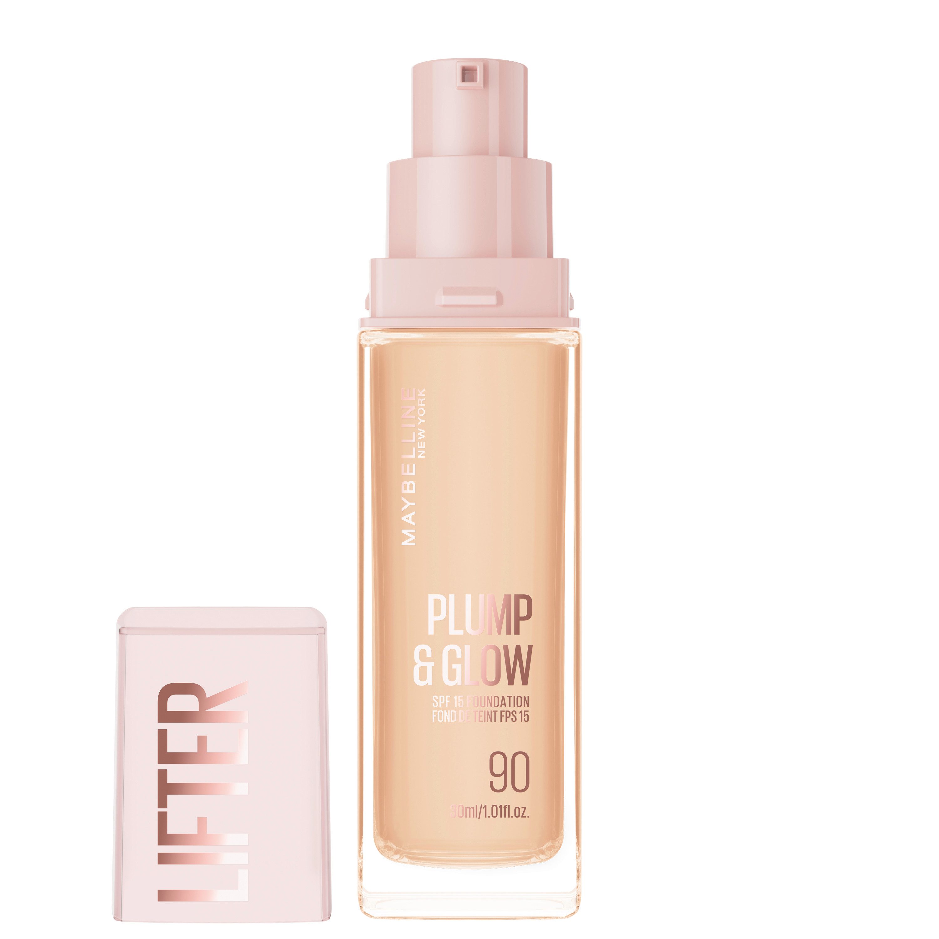 MAYBELLINE NEW YORK Foundation LIFTER PLUMP AND GLOW FOUNDATION, verleiht sofort einen strahlenden Glow