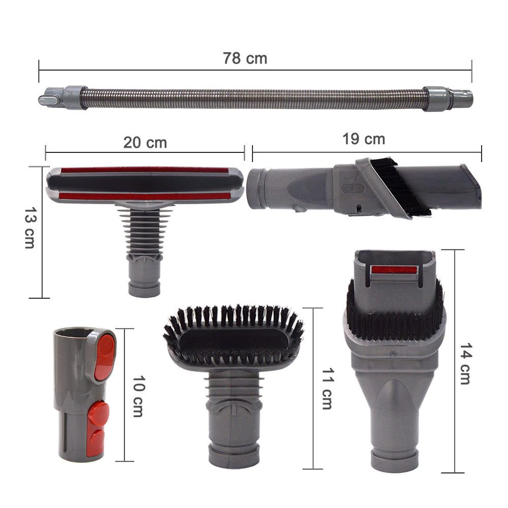 Trade-Shop Staubsaugerdüsen-Set passend für Dyson DC23T2 DC24 DC25 DC26 DC27 DC29 DC29T2 DC30 DC32, Zubehör für DC-50 DC-52 DC-55 DC-58 DC-59 DC-62, (Boden Polster-Düse)