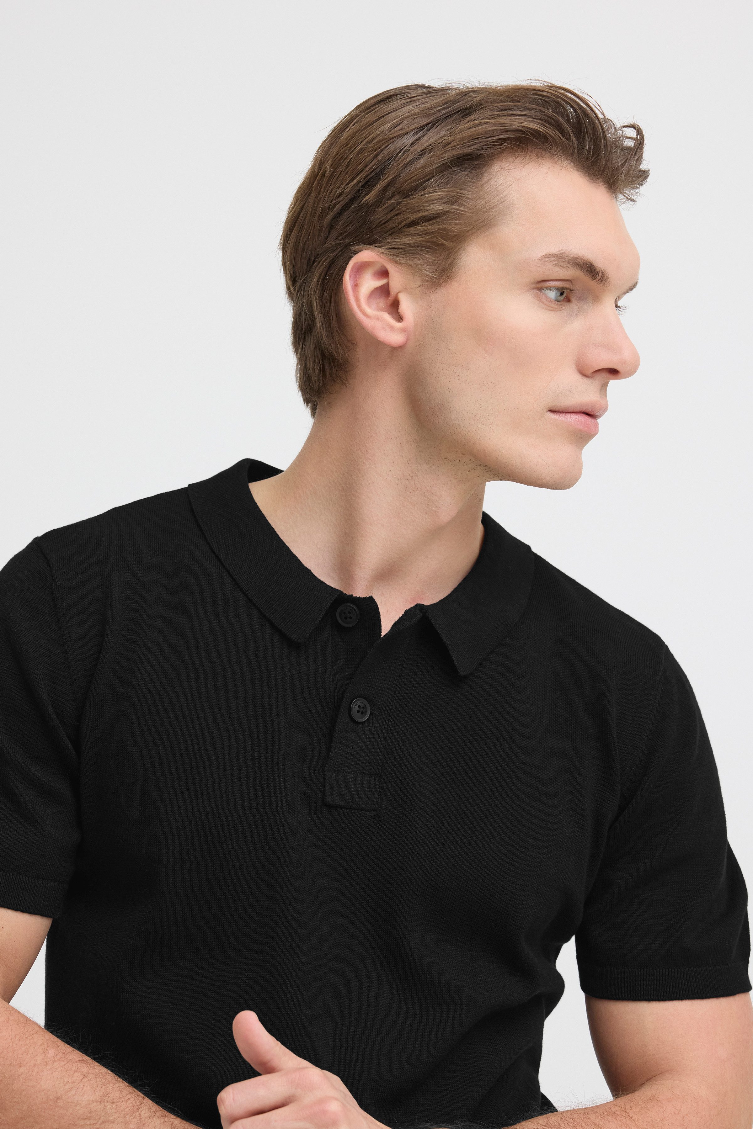 Blend Poloshirt BHBRAY KNIT POLO aus Baumwolle und Strick, Regular Fit, pflegeleicht, mit Markenlabel – Bild 3 von 5