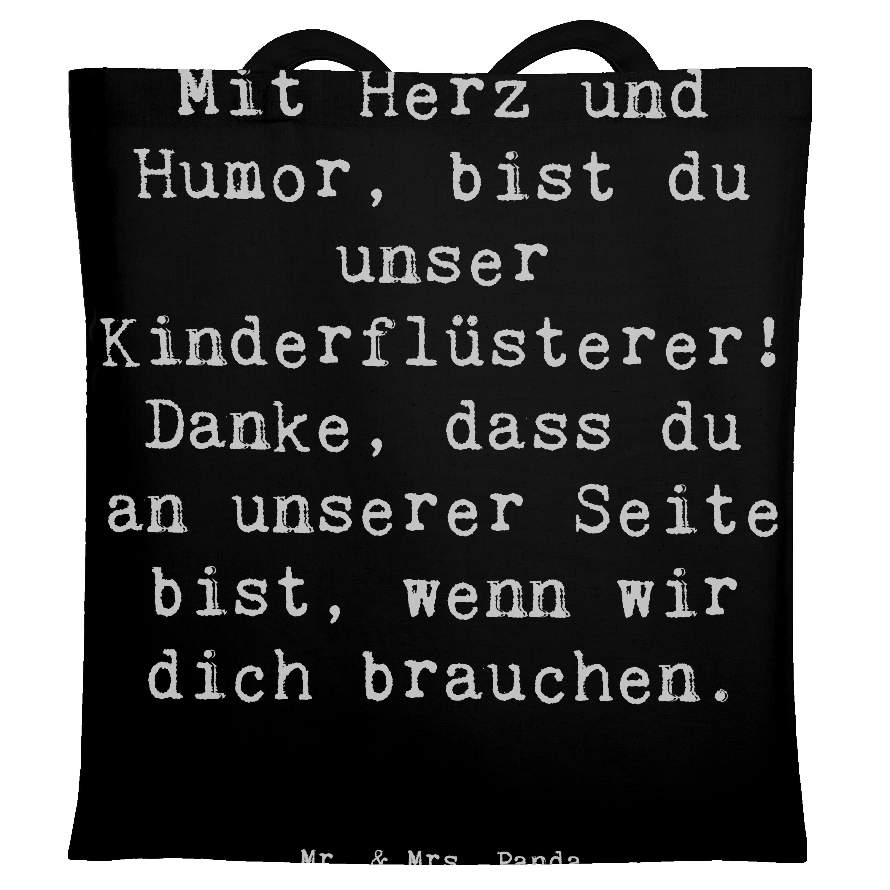 Tragetasche Baby-Sitter Engelflüsterer - Schwarz - Geschenk, Wertschätzung, Einka