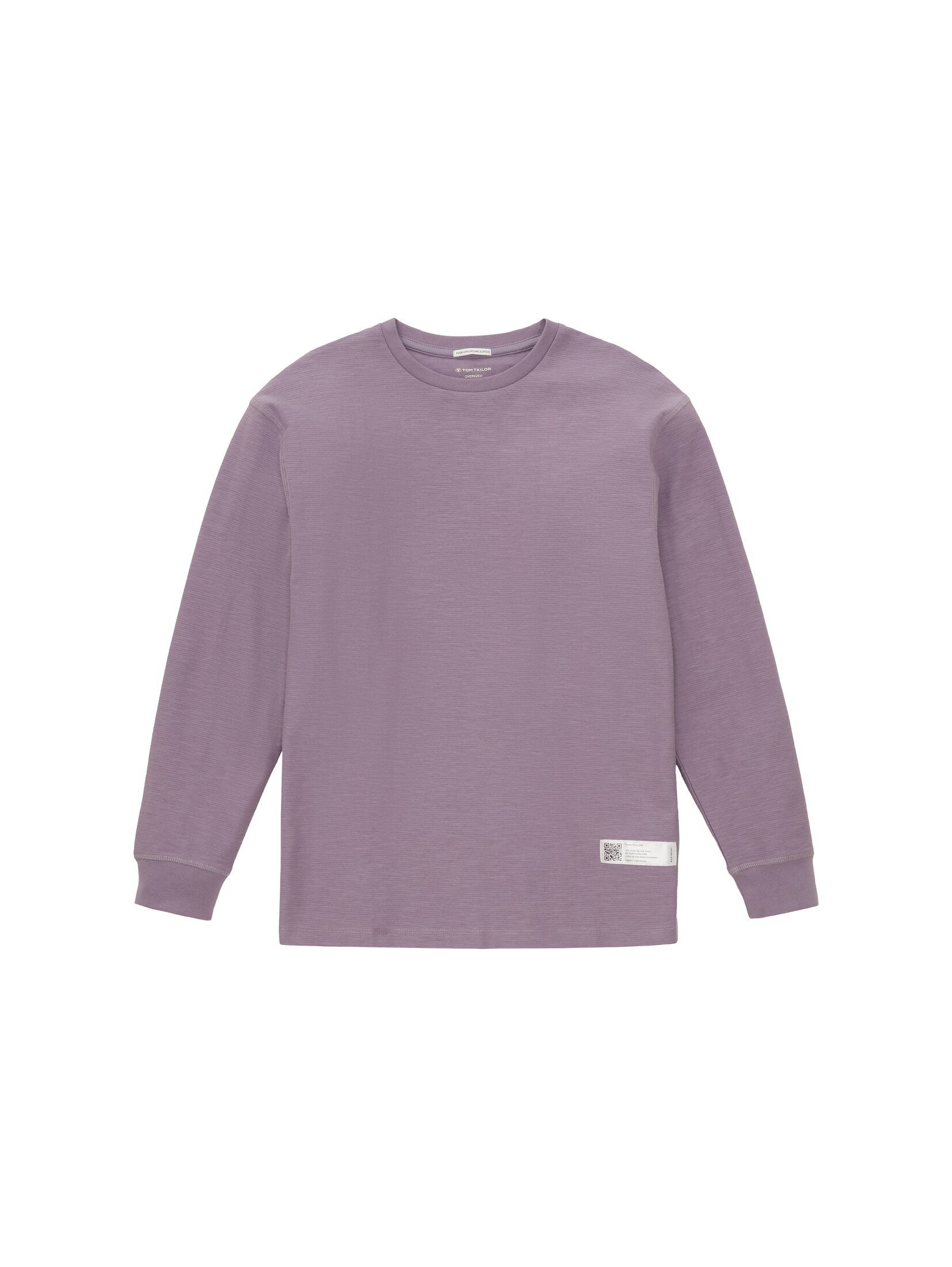 TOM TAILOR T-Shirt Oversized Langarmshirt greyish purple