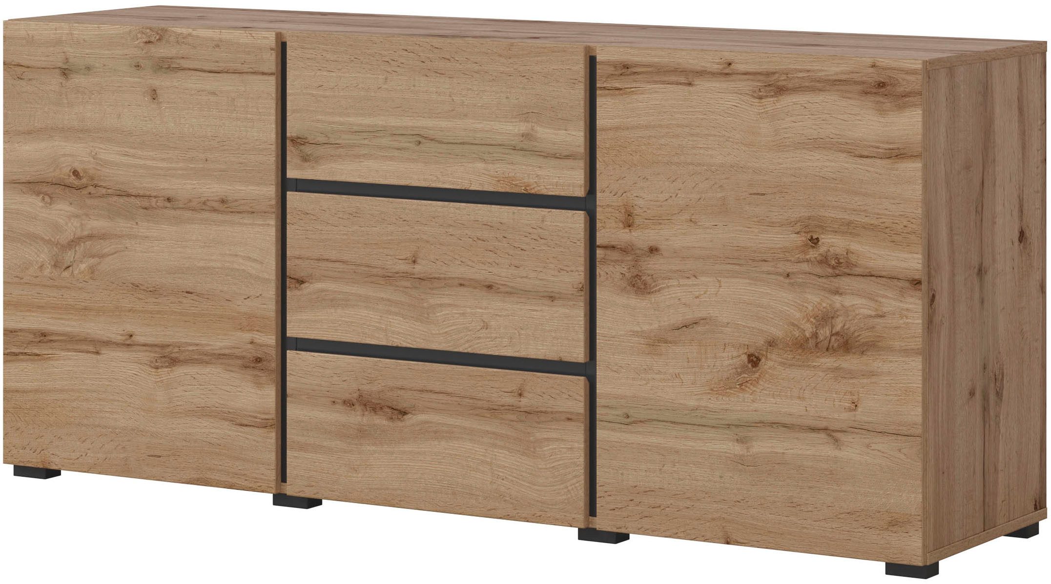 INOSIGN Sideboard Cross, Breite 150 cm, moderne grifflose Kommode, 2Türen/3 günstig online kaufen