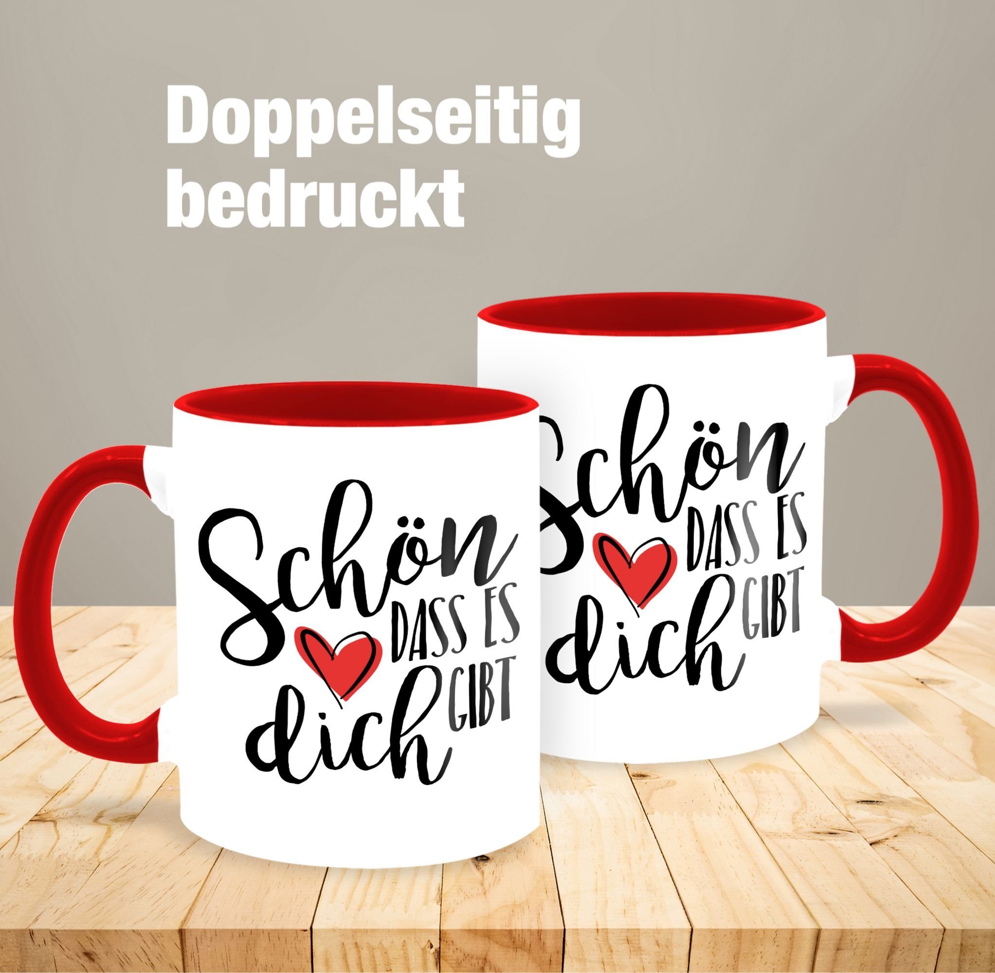 Shirtracer 3 Statement Sprüche Tasse dich dass gibt, es Rot Keramik, Schön