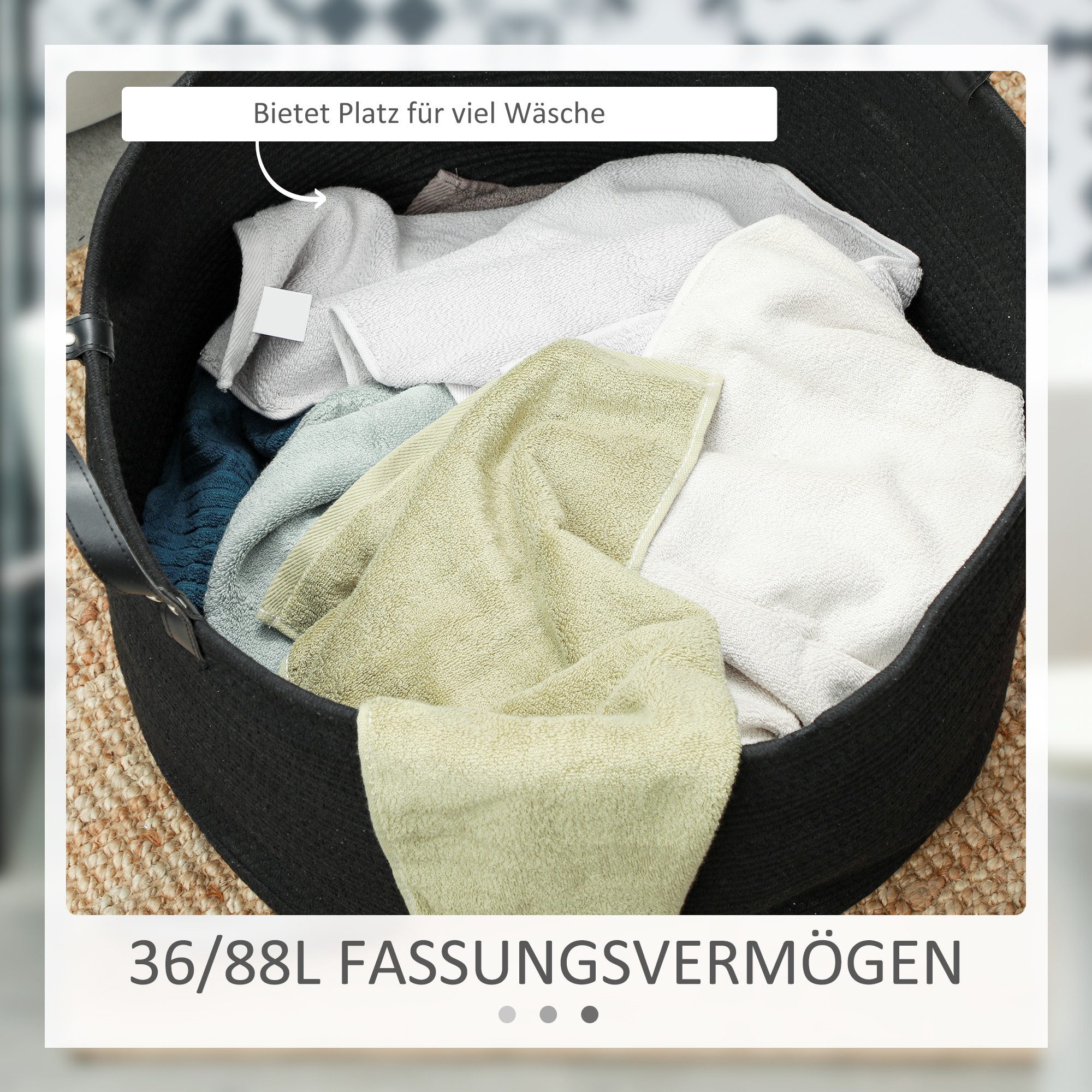 MC Star Wäschekorb 88L Klappbar Wäschesammler günstig online kaufen