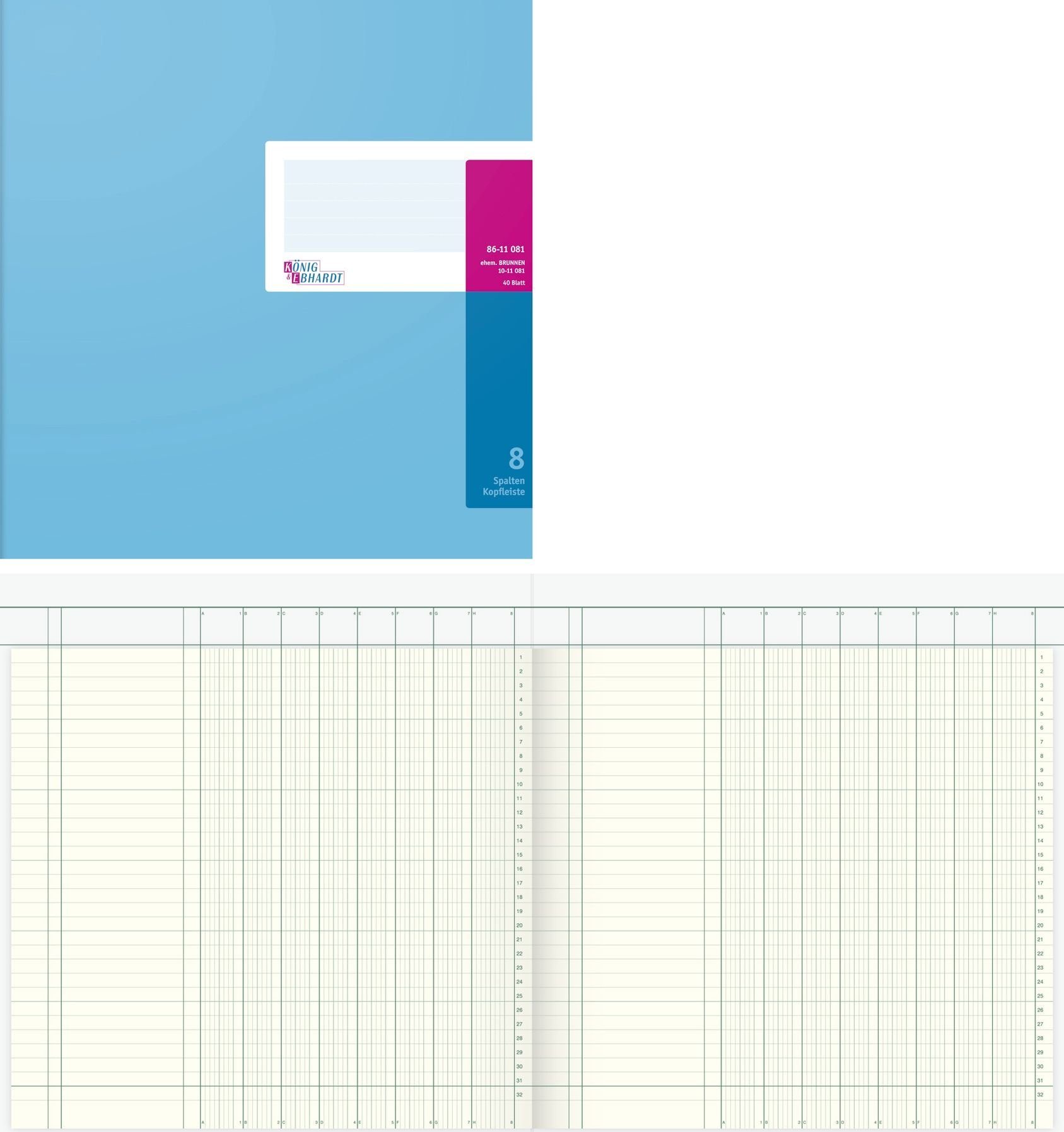 König & Ebhardt Klemmen König & Ebhardt 8611081 Spaltenbuch mit Kopfleiste Überformat (27,7 x