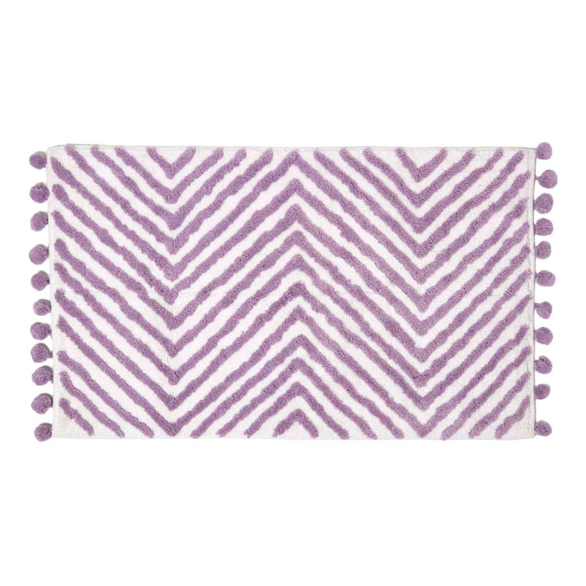 Homescapes Badematte Badematte flieder mit Zickzack-Muster – Badteppich 50 günstig online kaufen