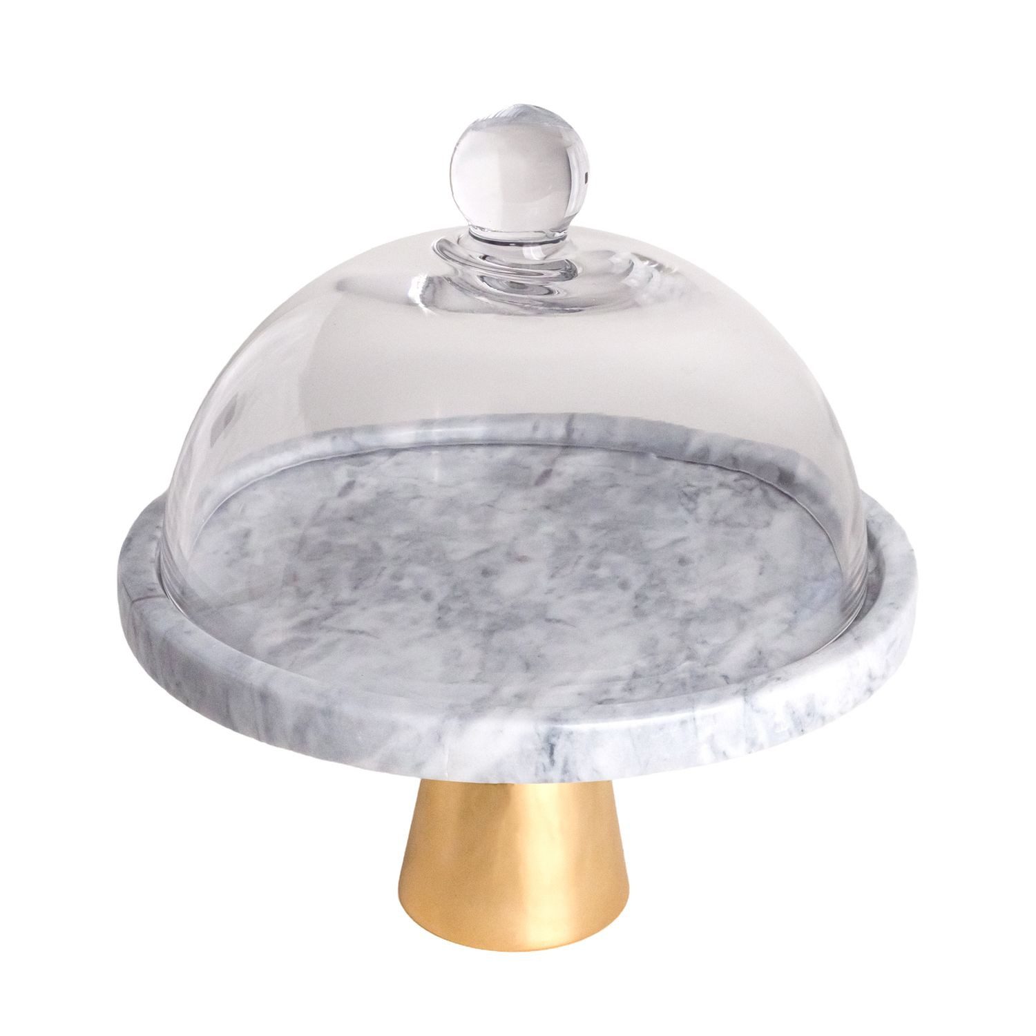 Intirilife Tortenständer, Marmor, (2tlg., 1x Kuchenplatte), Kuchenplatte mit Glas Haube