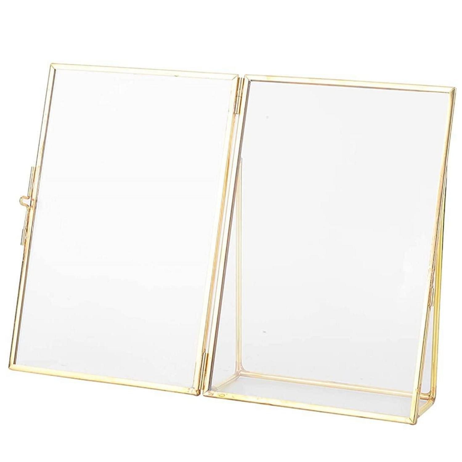 LuxusKollektion Staffelbilderrahmen Retro Bilderrahmen Messing 10,2x15,3cm, (1 St)