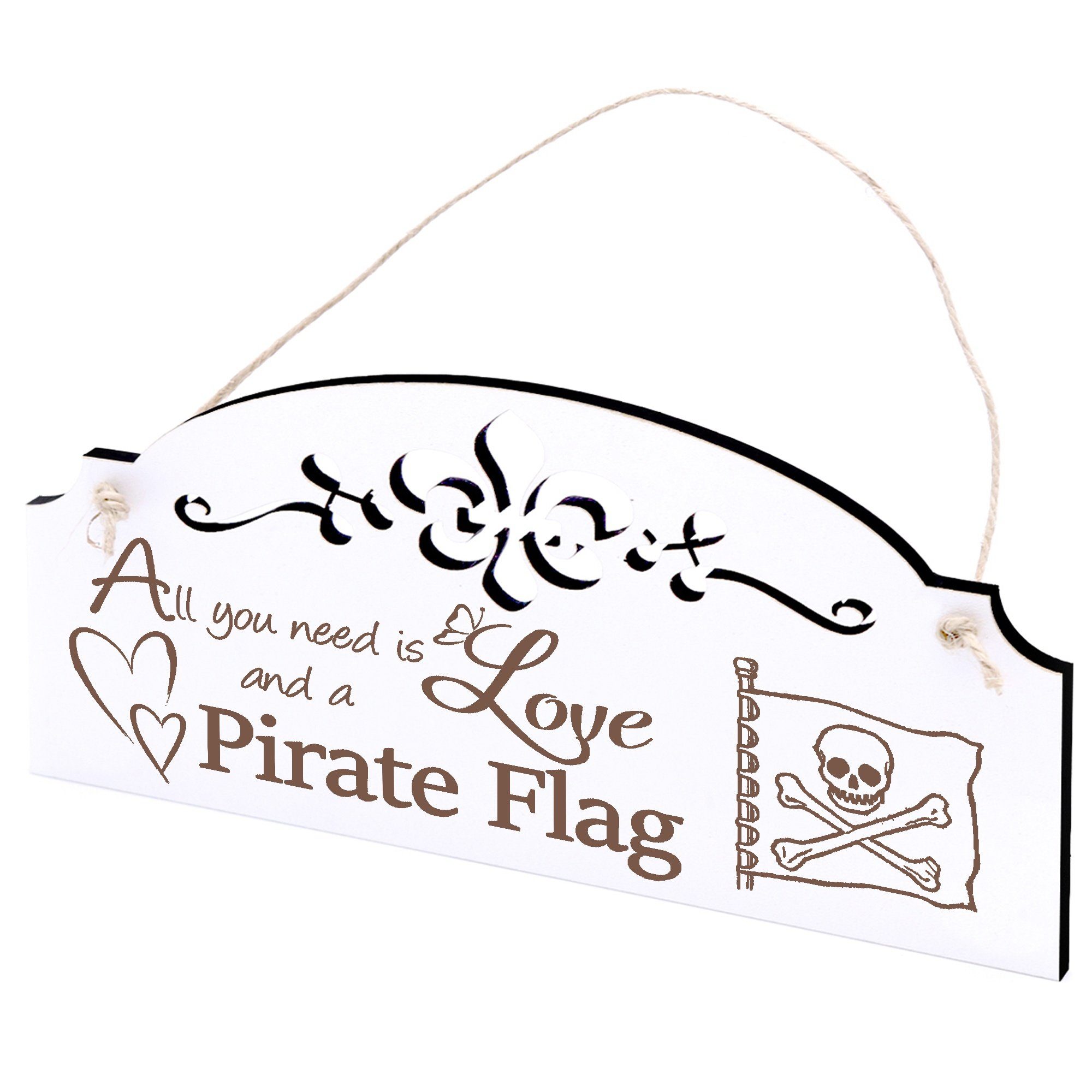 Dekolando Hängedekoration Piratenflagge Deko is need 20x10cm All you Love