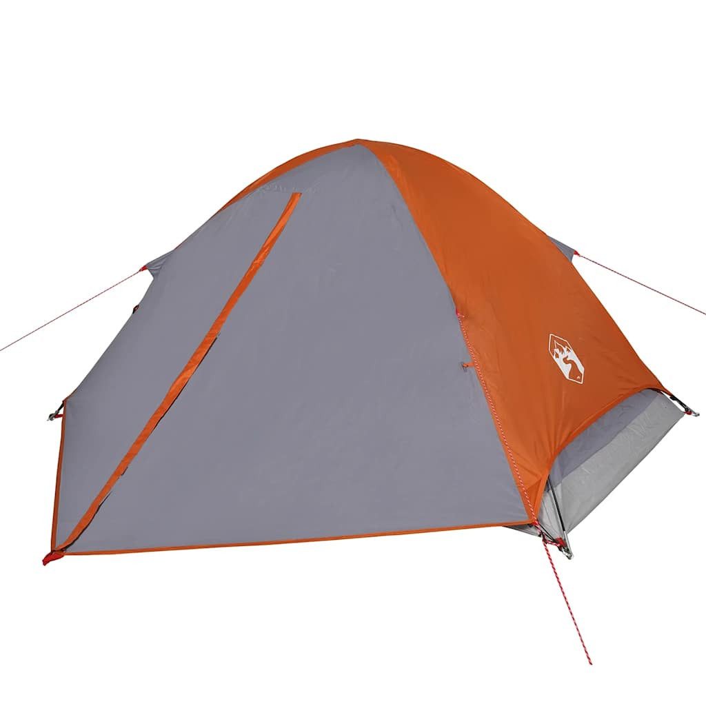 vidaXL Kuppelzelt Kuppel-Campingzelt 2 Personen Grau und Orange Wasserdicht, (1 tlg)