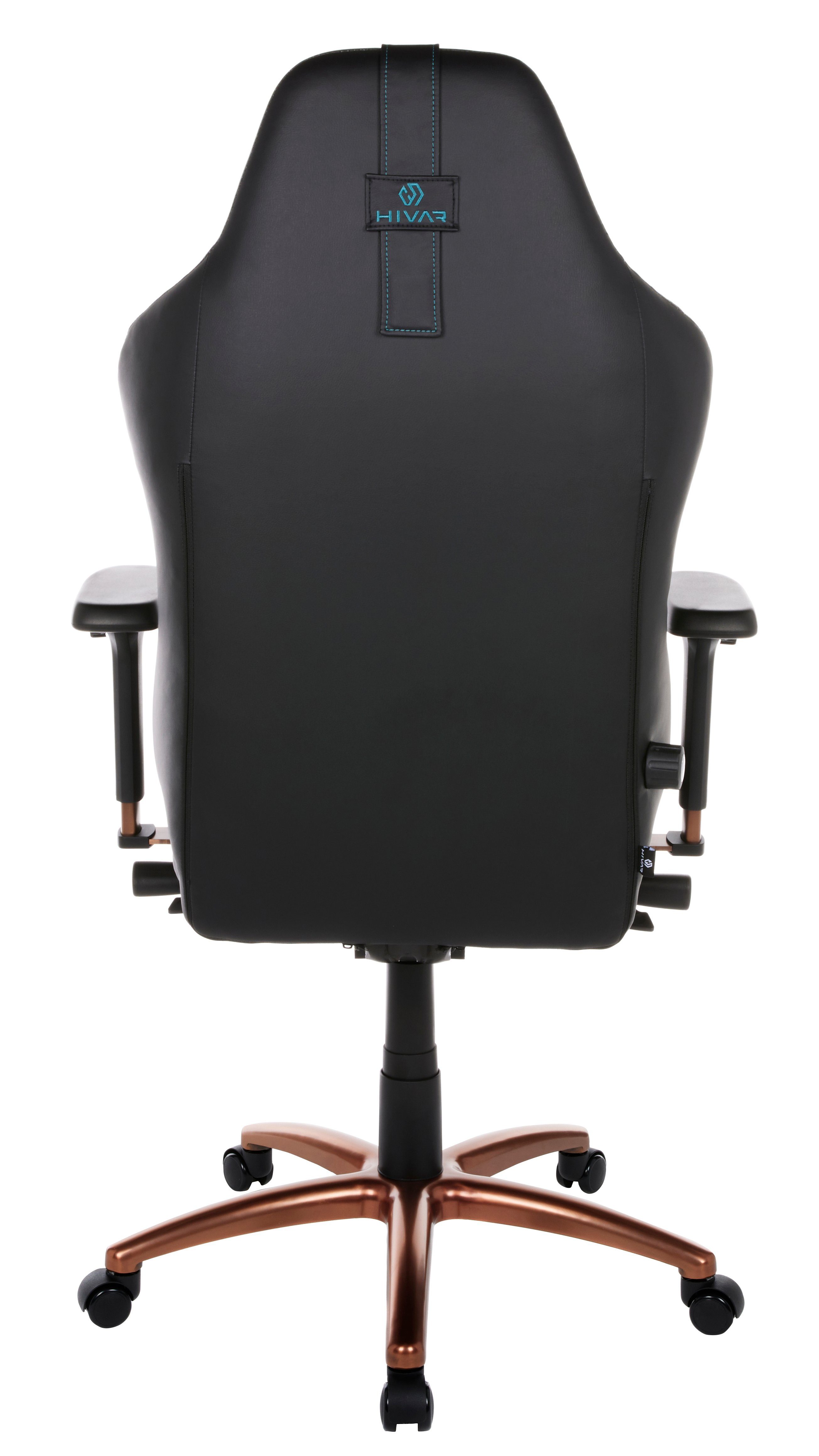 HIVAR Gaming-Stuhl ORBICAL Fußkreuz: Belastbarkeit Armlehnen, TÜV Lordosenstütze, Synchronmechanik, geprüft, Copper höhenverstellbare Sitztiefenverstellung, kg Rückenlehne, 130 4D Wippwiderstand, ONYX