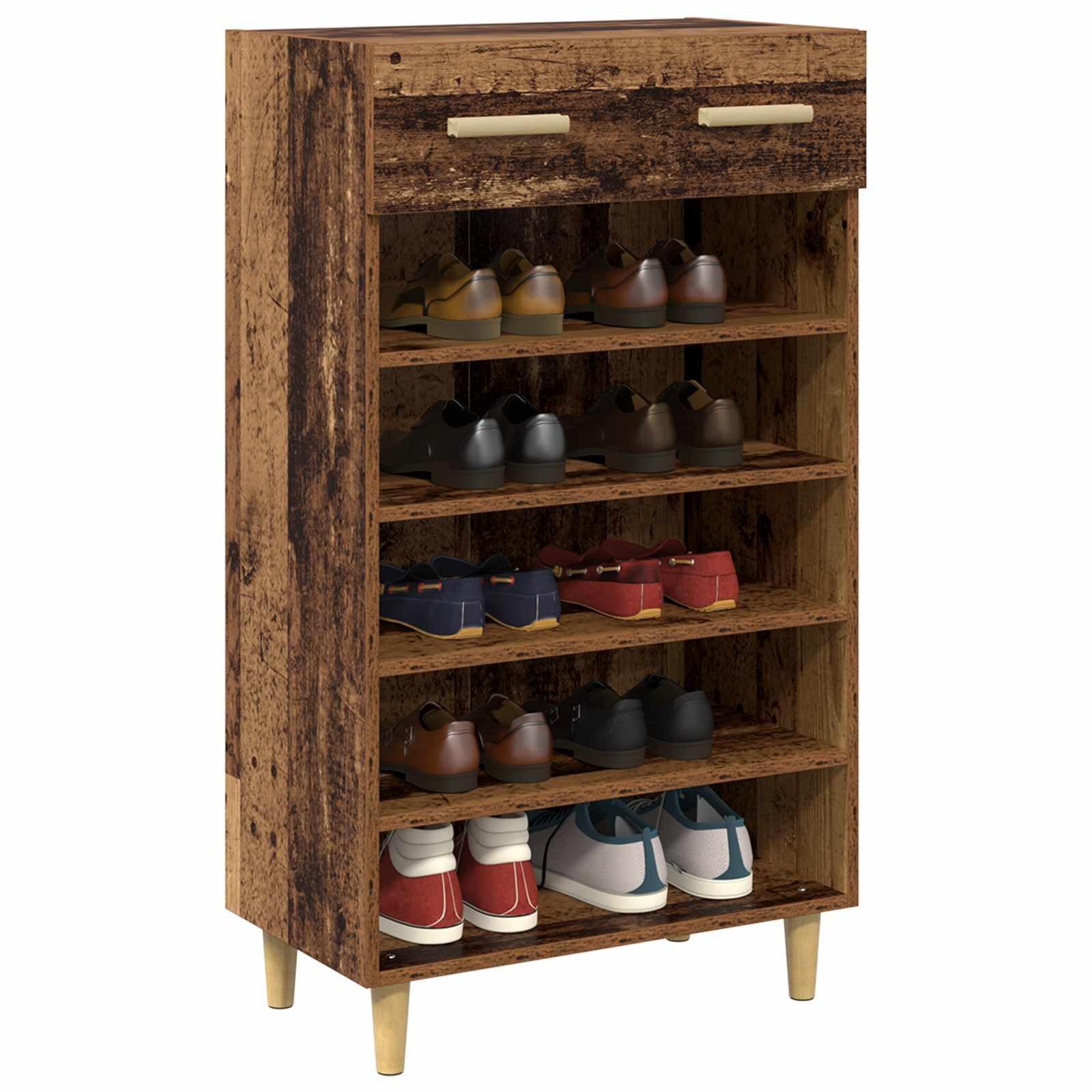 vidaXL Schuhregal Schuhschrank 60 x 35 x 105 cm Holzwerkstoff Altholz, 1-tlg.