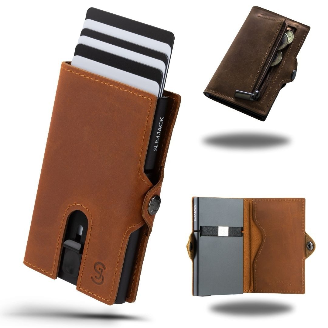 SLIMJACK Mini Geldbörse Herren - echt Leder - Münzfach RFID-Schutz - Cardho günstig online kaufen