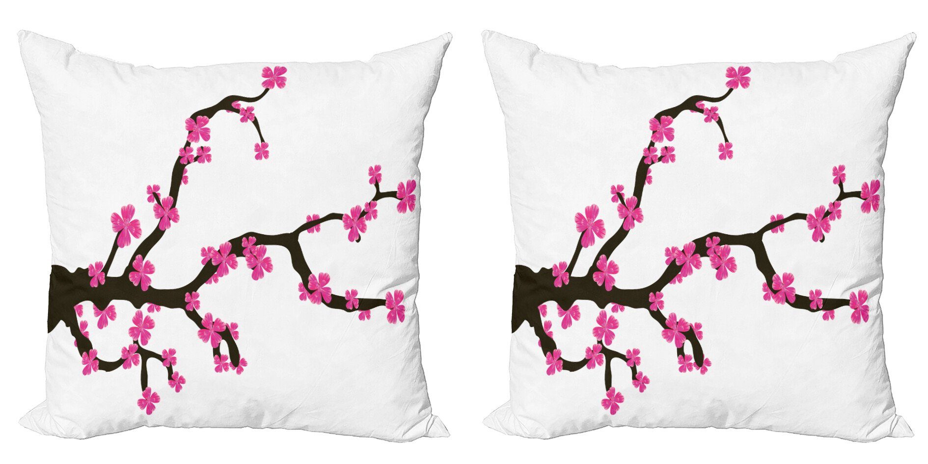 Kissenbezüge Modern Accent Doppelseitiger Digitaldruck, Abakuhaus (2 Stück), Mandelblüte Botanik Thema | Kissenbezüge