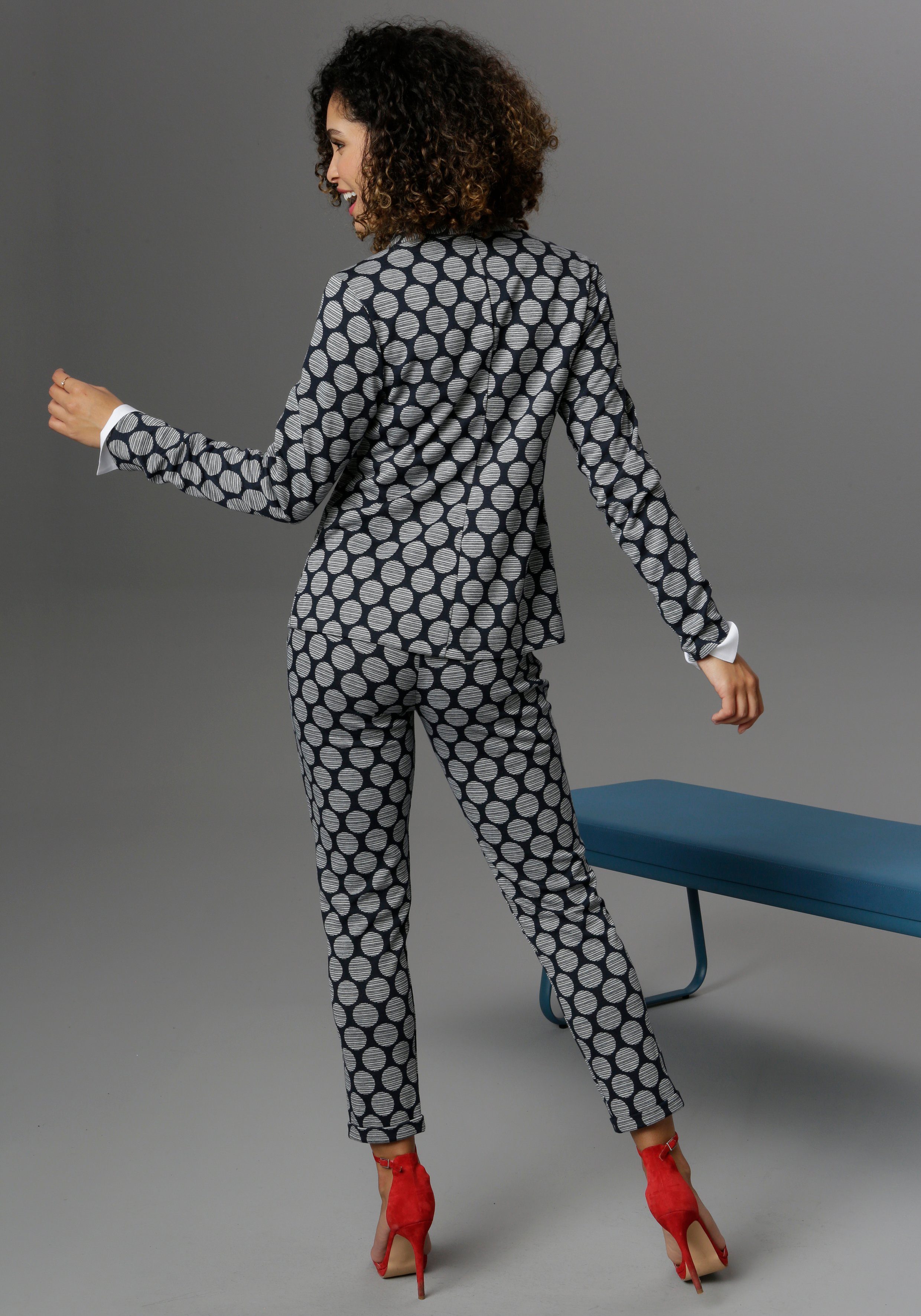 Aniston SELECTED Jerseyblazer mit gestreiften Punkten günstig online kaufen