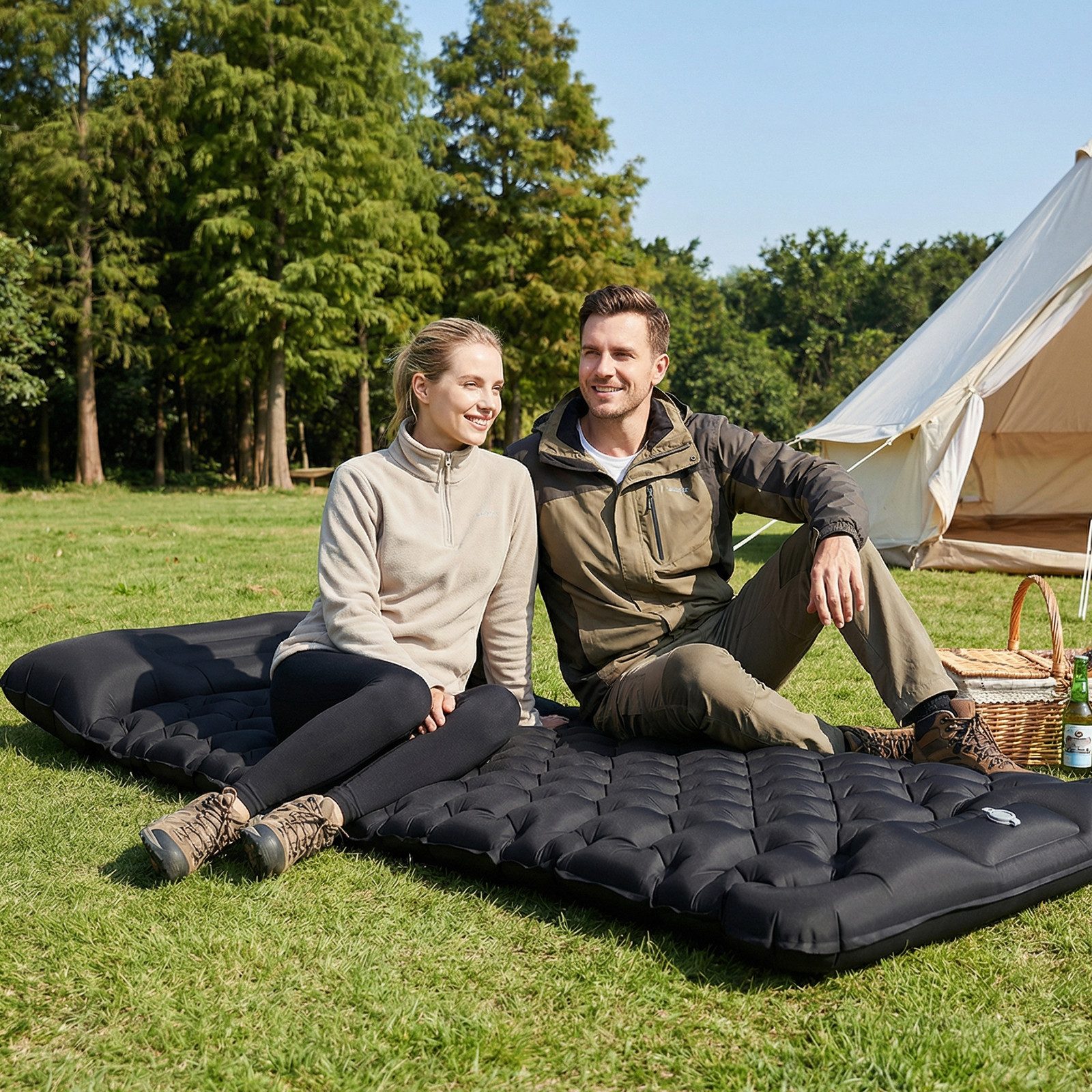 Sekey Isomatte Selbstaufblasend Isomatte Outdoor 10cm dicke Campingmatte Ultraleicht, (1-tlg), 200 x 70 cm Aufblasbar Camping Isomatte Schlafmatte Reißfestigkeit