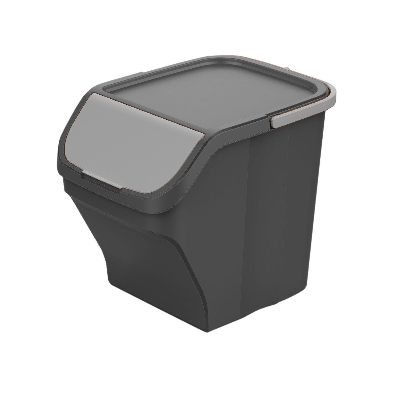 Gardissimo Mülltrennsystem Stack silber Mülleimer Mülltrenner Abfalleimer Müllsortierer 25 Liter, 25 Liter Fassungsvermögen / stapelbar