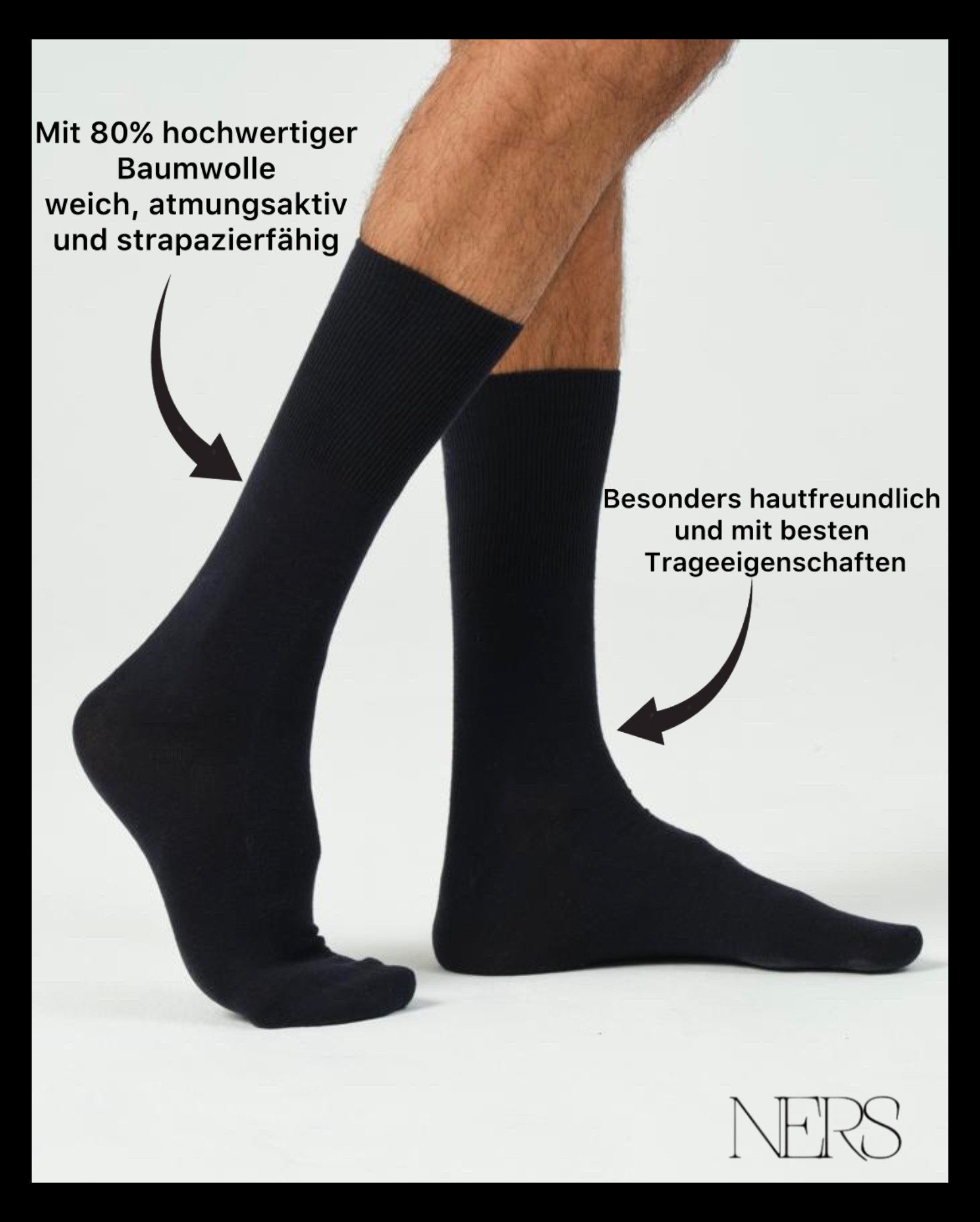 NERS Gesundheitssocken (6 Paar) aus Baumwolle für Damen & Herren Socken ohne Naht & Gummibund (6-Paar, 6 Paar) Ideal für Diabetikersocken, atmungsaktiv & druckfrei, Venefreundlich