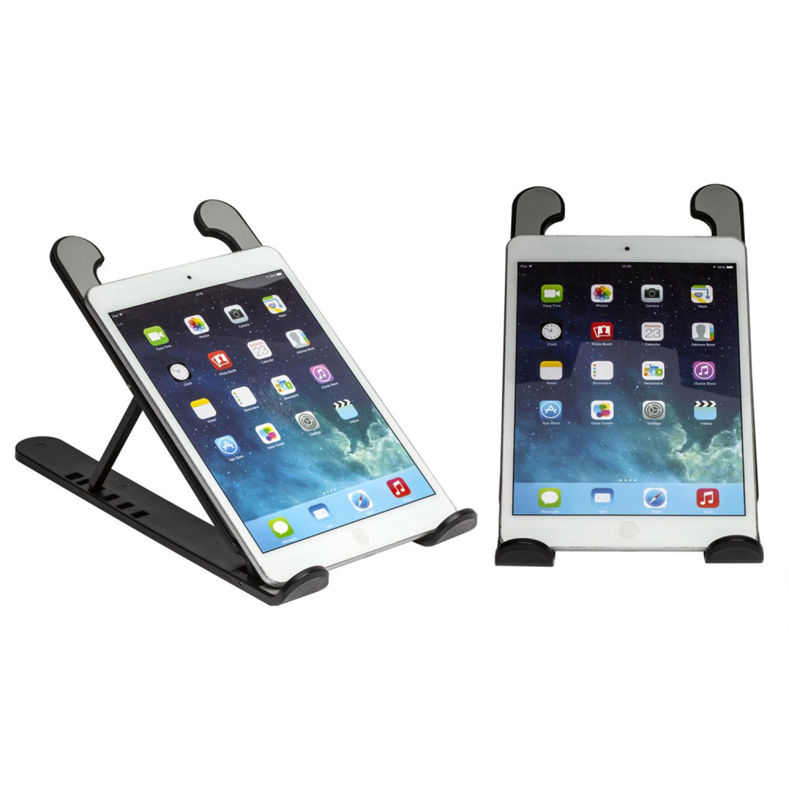 H-basics Laptop-Ständer Laptop-Ständer aus Kunststoff - Tablet Ständer, 6 Stufen der Höhenverstellung, Kompakt, Faltbar Ergonomischer Ständer, Tragbare Laptop-Halterung für Schreibtisch