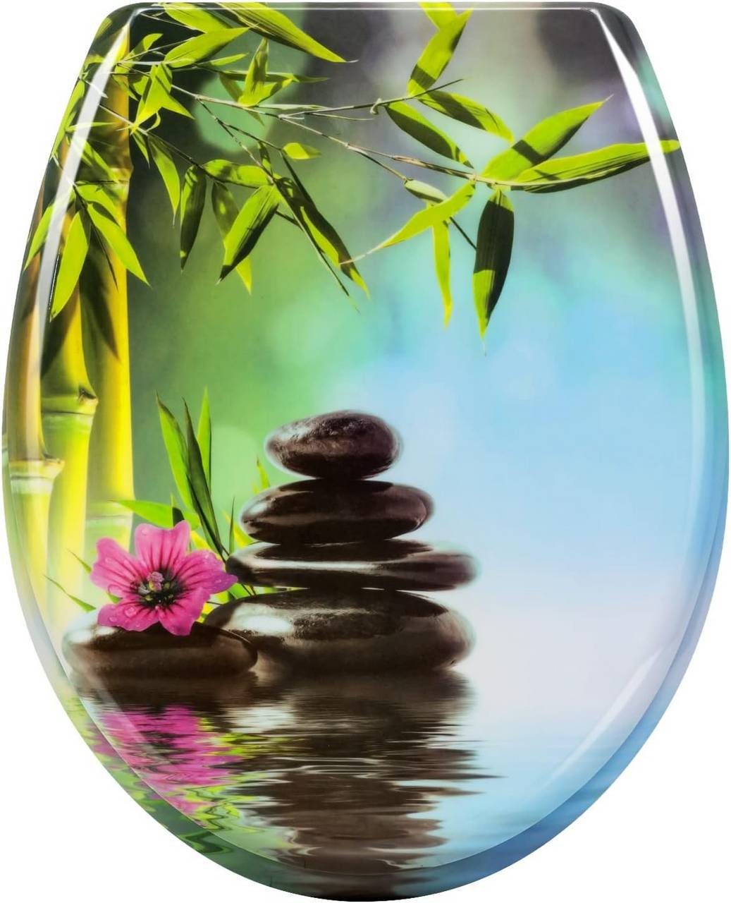 Woltu WC-Sitz (1-St), mit Abesenkautomatik, aus Duroplast, Deco Design günstig online kaufen