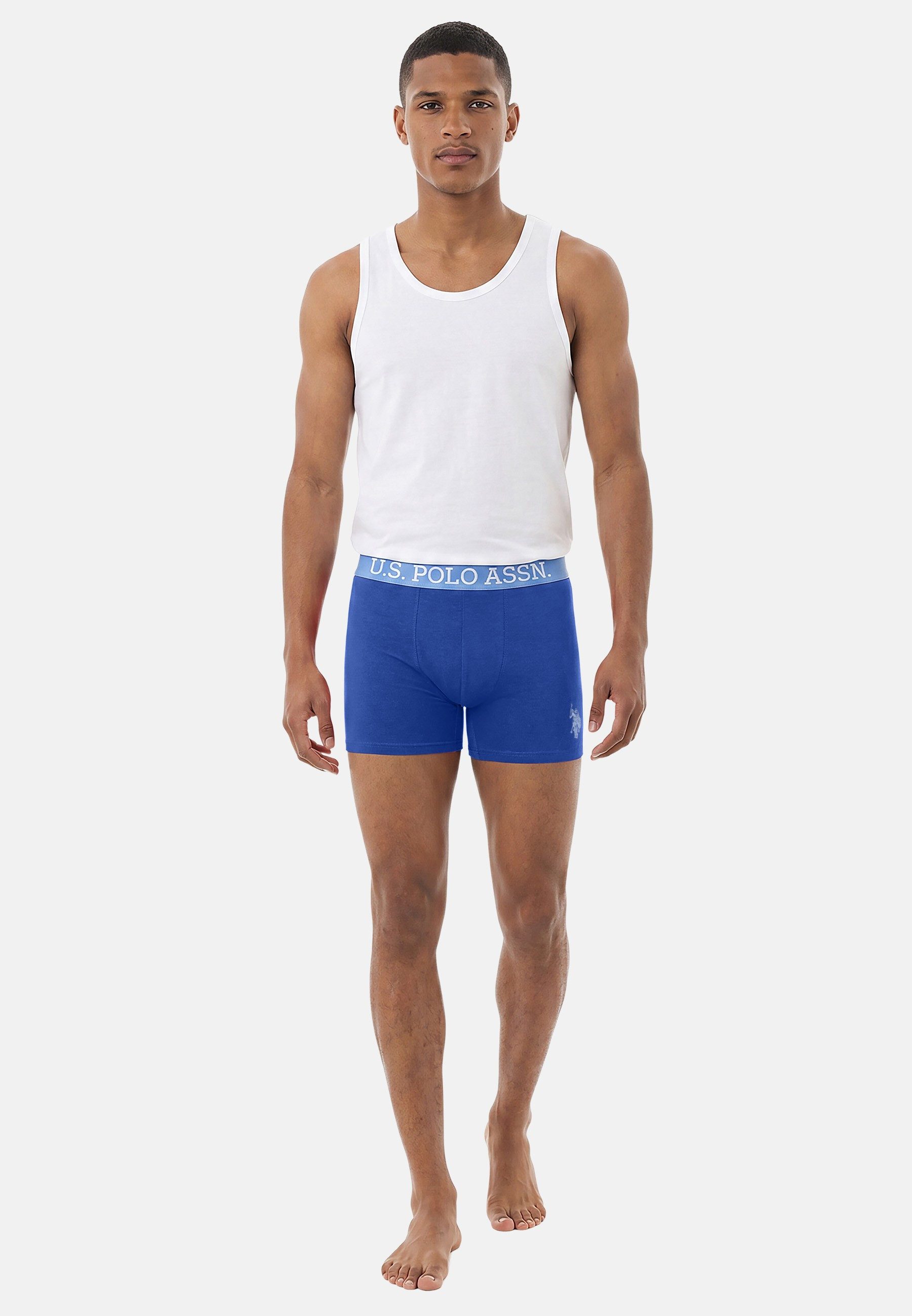 U.S. Polo Assn. Boxershorts USLeoo – Herren 5er Pack mit elastischem Logo-Bund Weiche Baumwollmischung, atmungsaktiv und formstabil