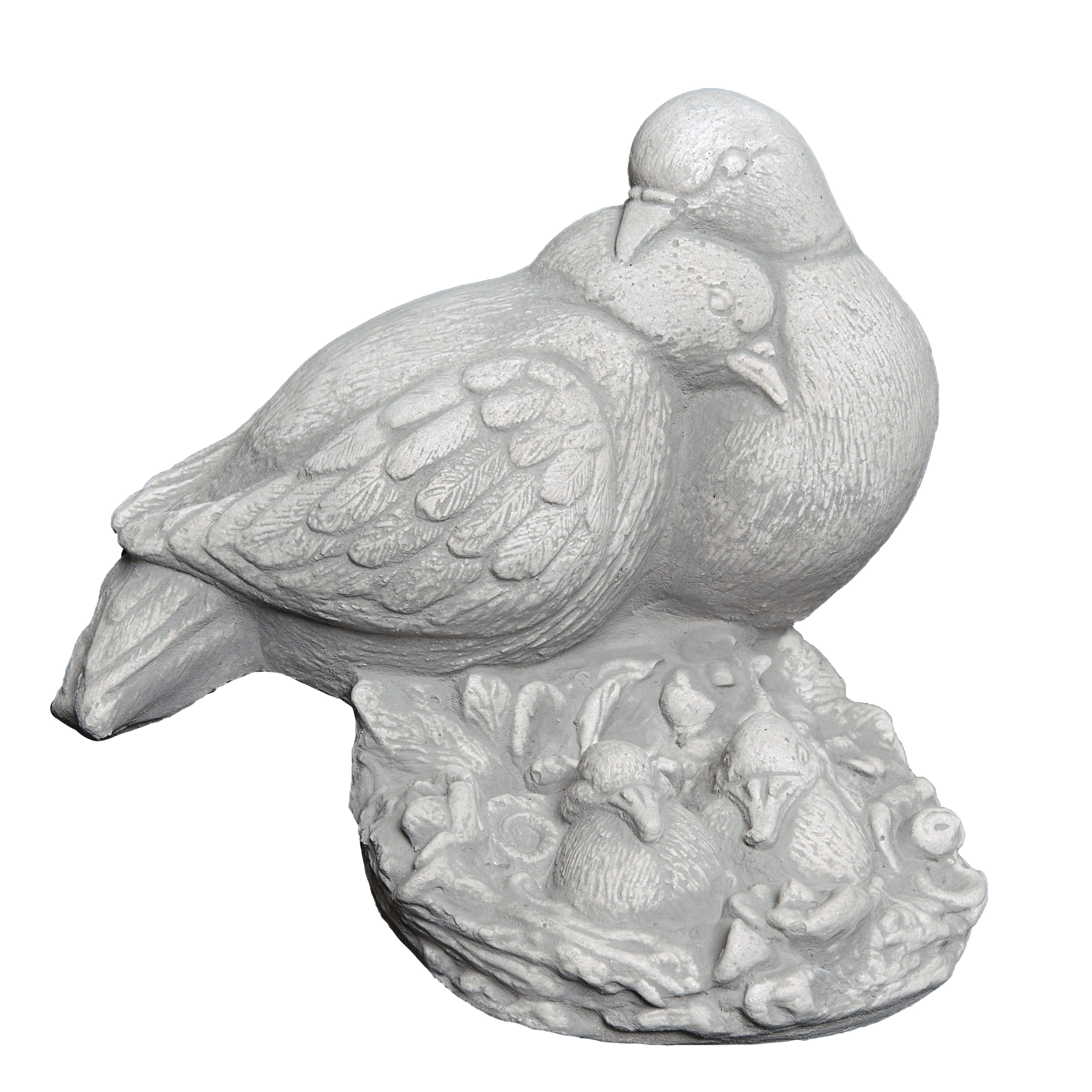 gartendekoparadies.de Gartenfigur Taubenpaar mit Nachwuchs, Steinfigur, H. günstig online kaufen