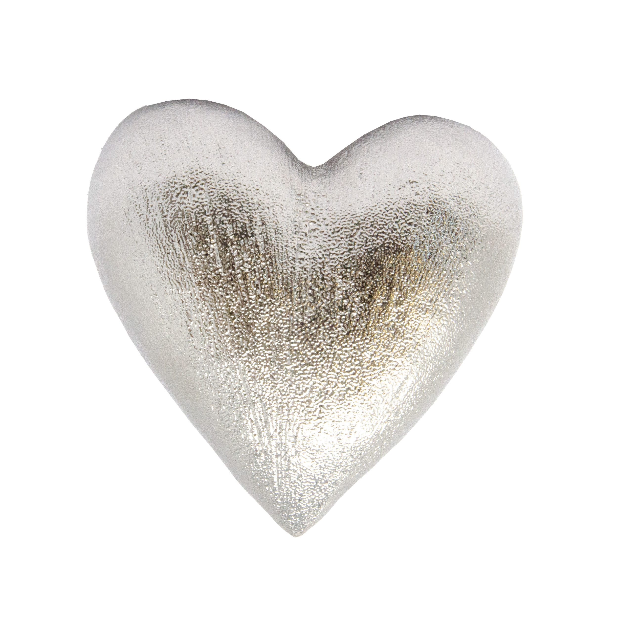 Goldbach Dekofigur Keramik Deko Herz Silber 13 x 13 x 6 cm - Glänzende Ober günstig online kaufen