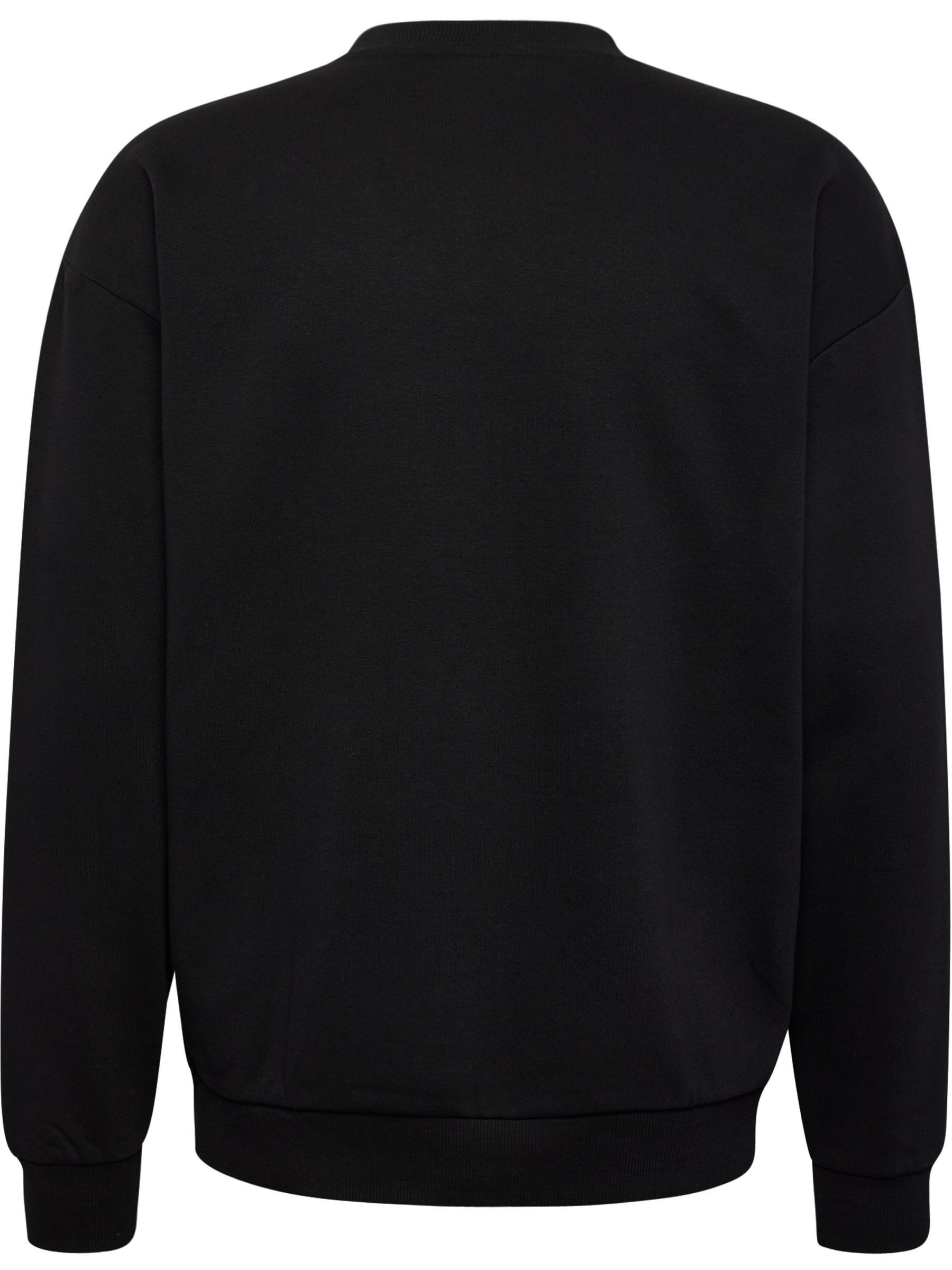 hummel Sweatshirt Pullover mit Logo und gerippten Bündchen (1-tlg) hmlLOOSE CREWNECK BEE