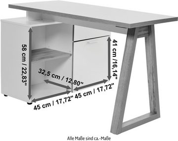 Jahnke Eckschreibtisch CLUB C 130 E, Eckschreibtisch, wechselseitig montierbar, Breite 130 cm