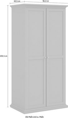 Home affaire Drehtürenschrank Paris im Landhaus-Stil aus schönem Holzfurnier, Höhe 200,5 cm (4 türig)