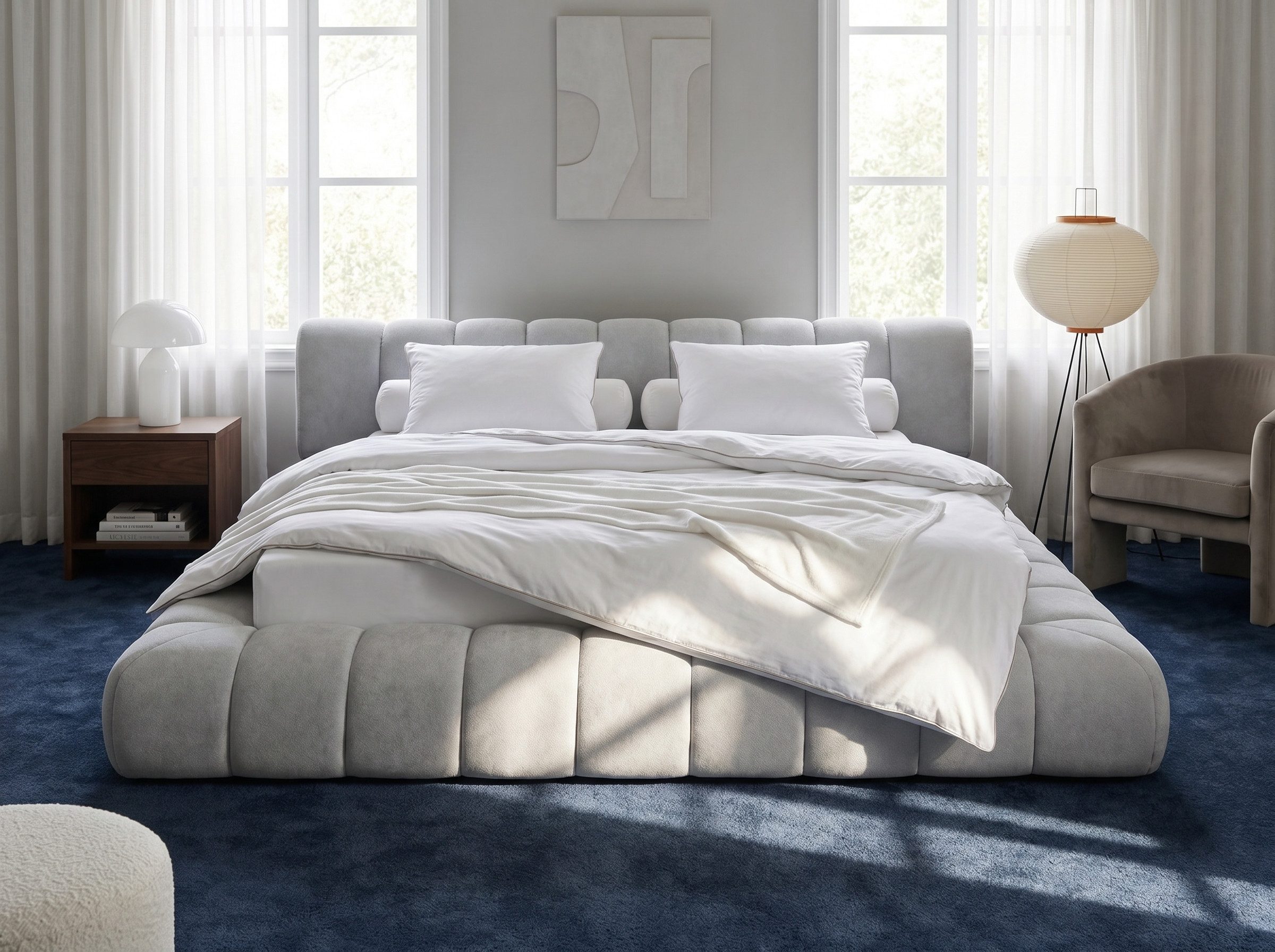wonello Polsterbett Adore, Bett mit Bettkasten und Lattenrost (Boucle oder Samt)