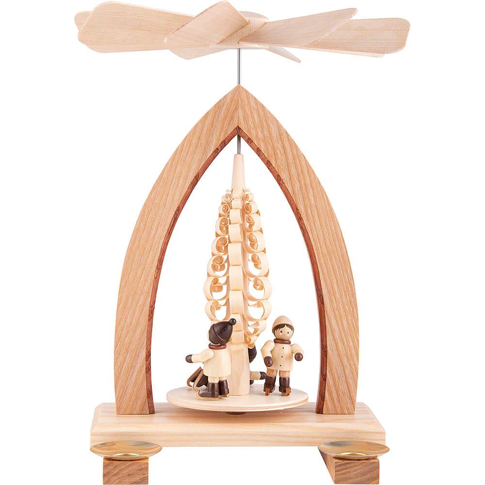 Heinz Lorenz Pyramiden Weihnachtspyramide 1-stöckige Pyramide Eisläufer - natur (26cm) von Heinz Lorenz Pyramide
