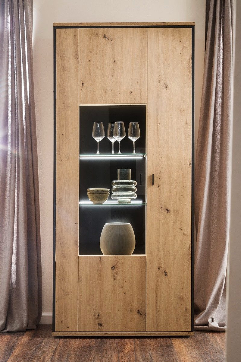 MCA furniture Vitrine Kombi-Vitrine Buenos Aires, Balkeneiche, ohne Beleuchtung