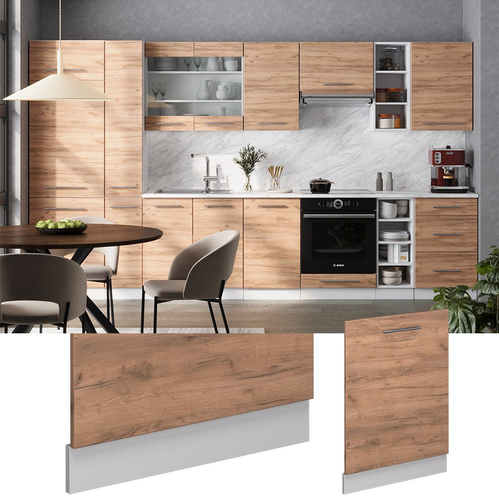 Vicco Frontblende Fame-Line, Goldkraft Eiche/Weiß, 60 cm ohne Arbeitsplatte (1 St)