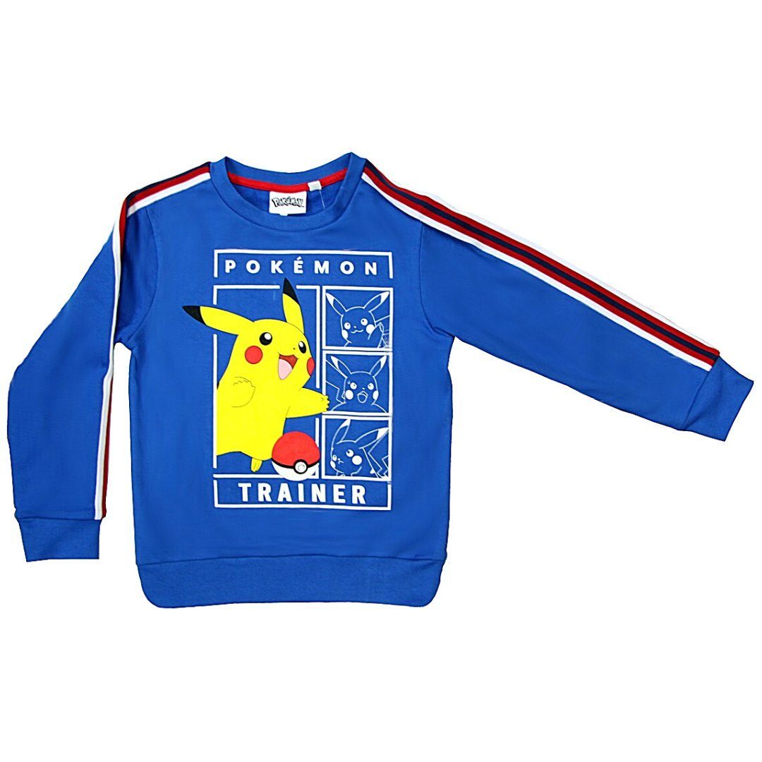 POKÉMON Sweatshirt Pikachu Kinder Jungen Sweat-Pullover aus Baumwolle Größe  116-152 cm