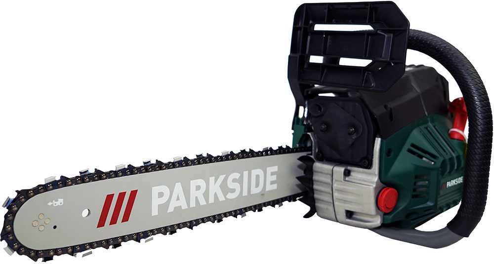 Parkside Benzin-Kettensäge Benzin Kettensäge PBKS 46 1,8KW (2,4PS), 40 cm Schwertlänge, Wartungsfreie Zündung mit Seilzugstarter