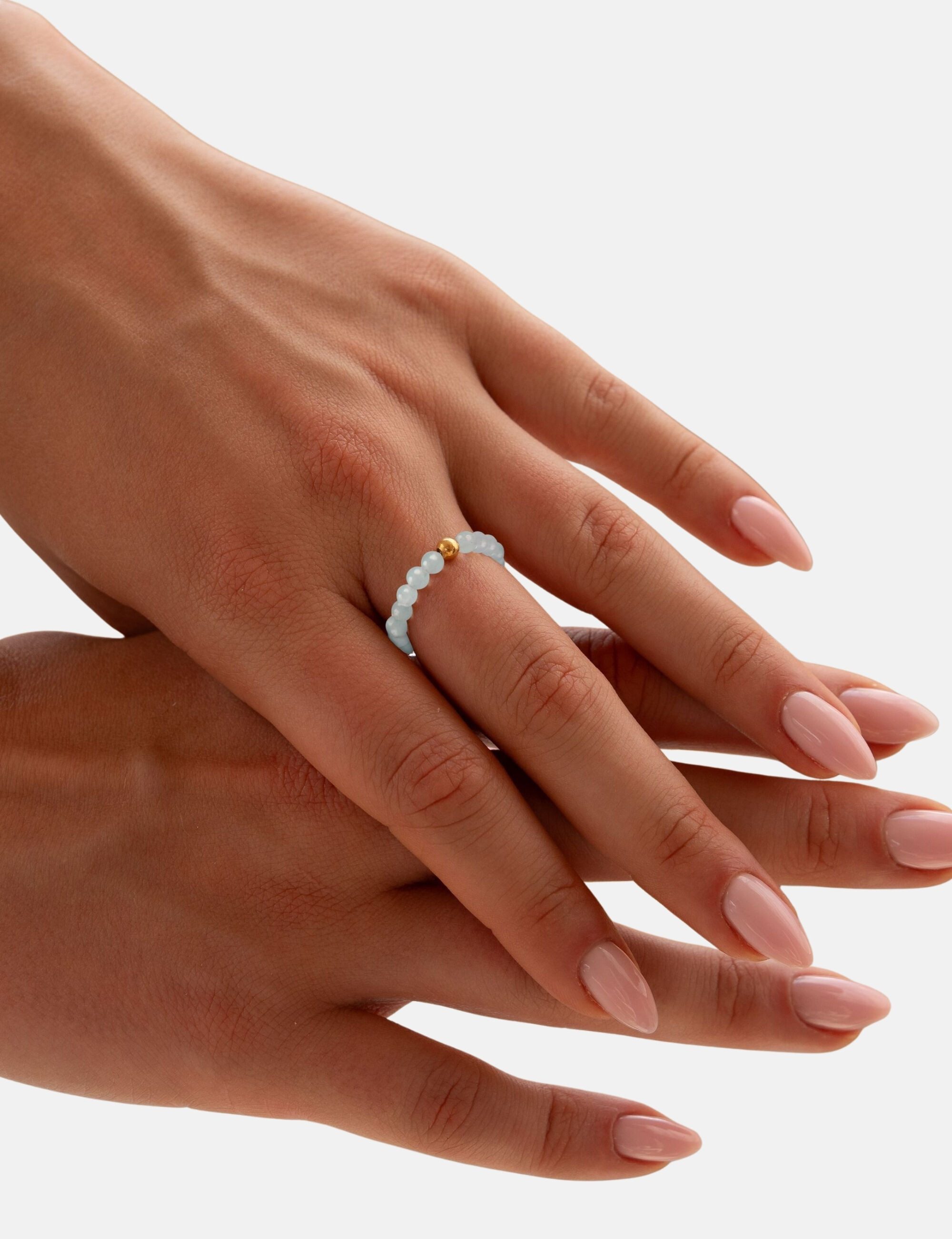 GOOD.designs Perlenring, Anti Stress Ring aus Naturstein Perlen