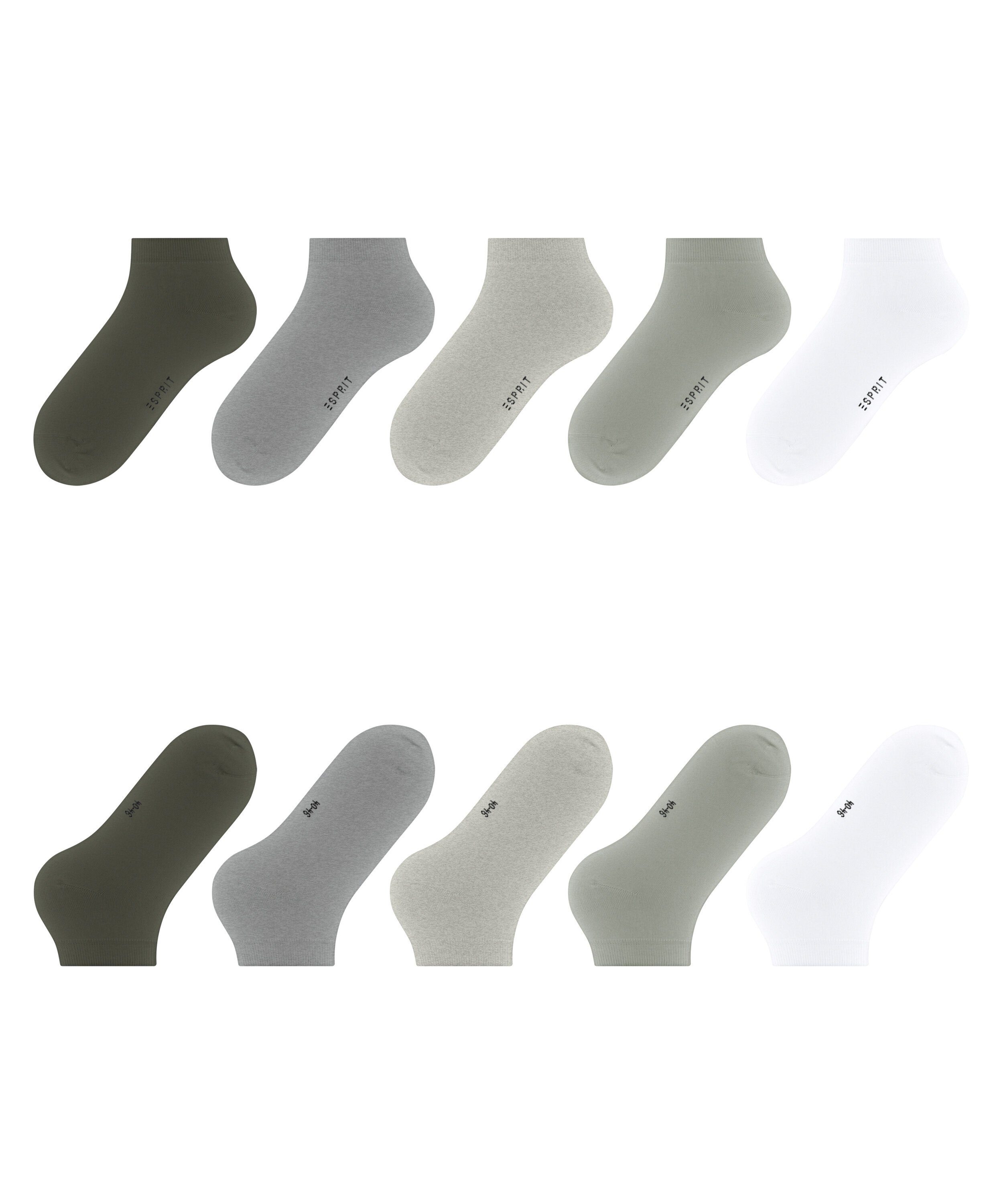 Esprit Sneakersocken Solid-Mix 5-Pack Sneakersocken aus Biobaumwolle (5-Paar) aus Biobaumwolle
