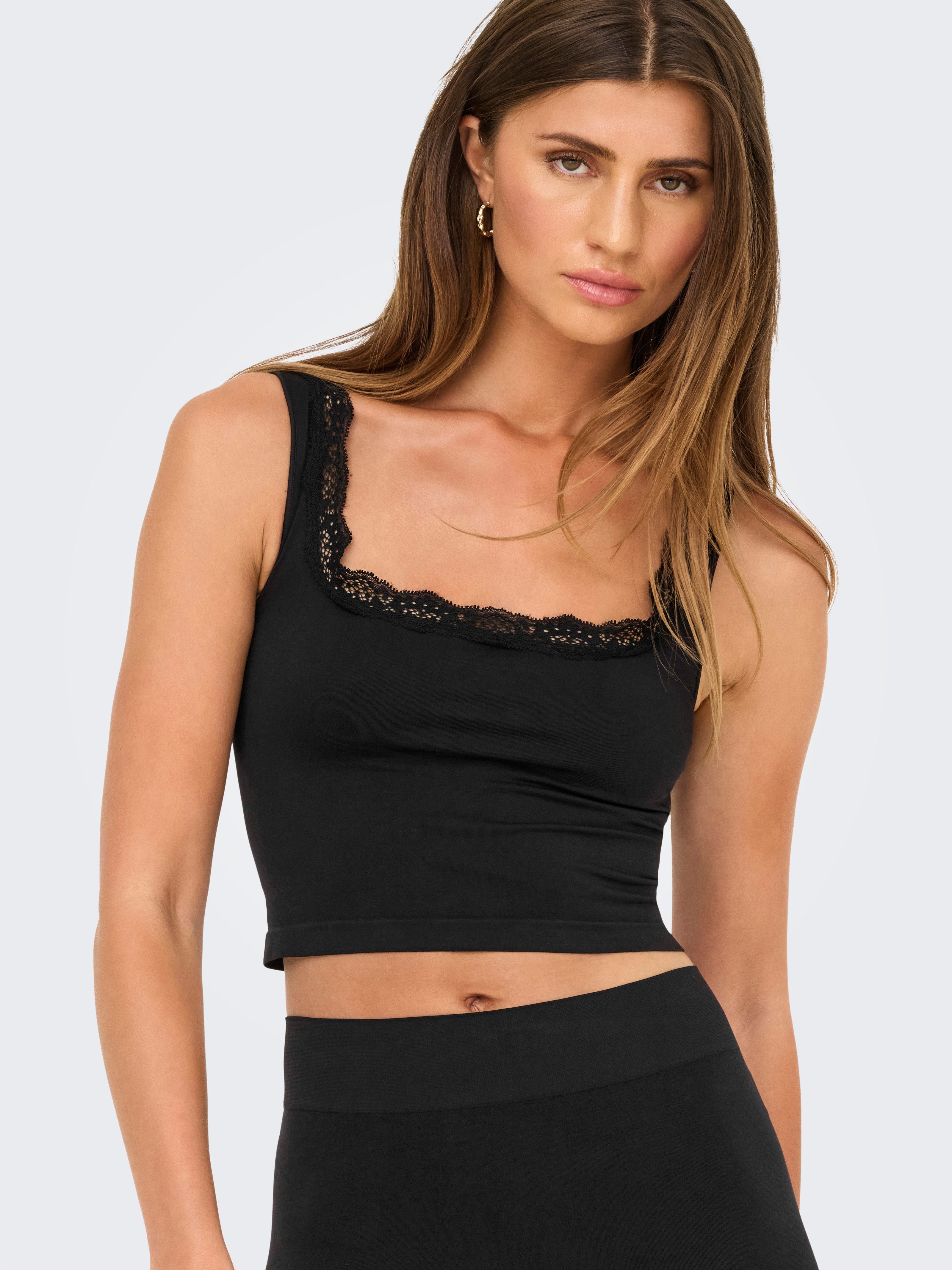 ONLY Bustier ONLVICKY LACE SINGLET SQUARE NECK ACC Materialmix