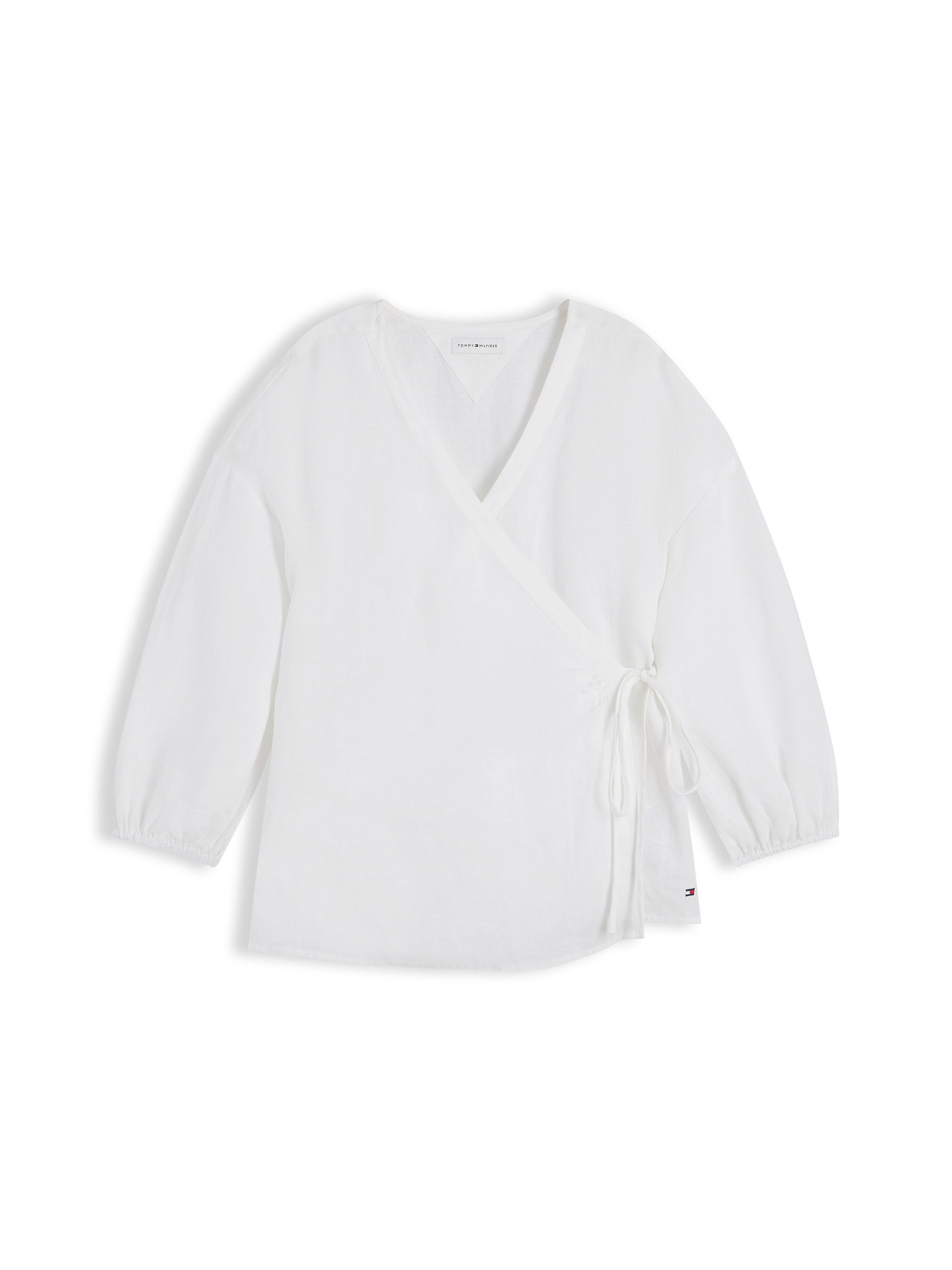 Tommy Hilfiger Wickelbluse SUMMER LINEN WRAP TIE BLOUSE Leinen – Bild 5 von 5