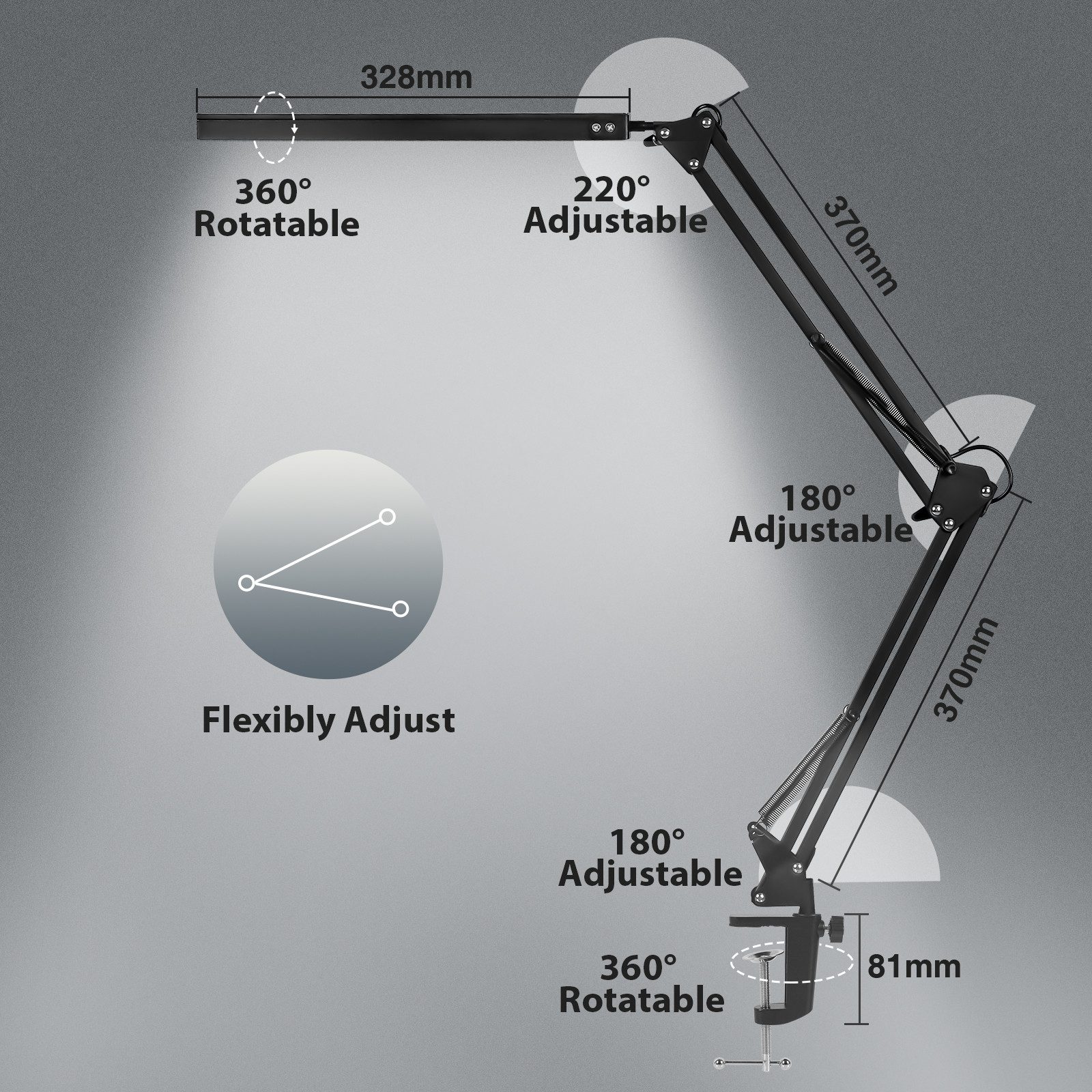 Clanmacy LED Schreibtischlampe 10W Tischlampe Büroleuchte günstig online kaufen